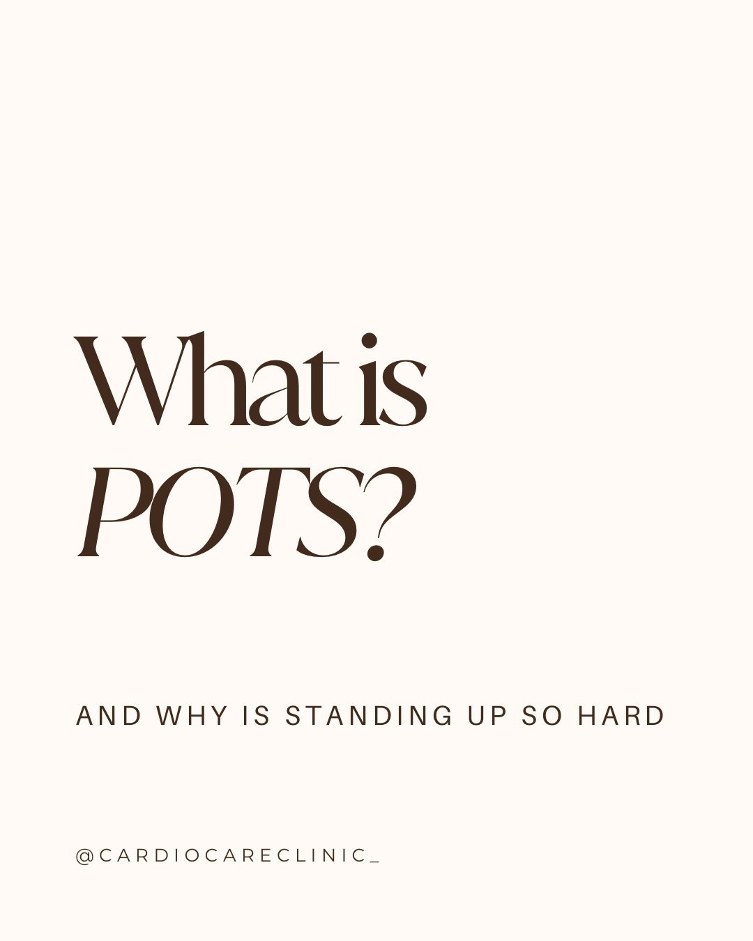 POTS is more than &ldquo;just feeling dizzy.&rdquo;

Postural Orthostatic Tachycardia Syndrome (POTS) affects the autonomic nervous system &mdash; the system responsible for regulating things like heart rate, blood pressure and circulation.

For many