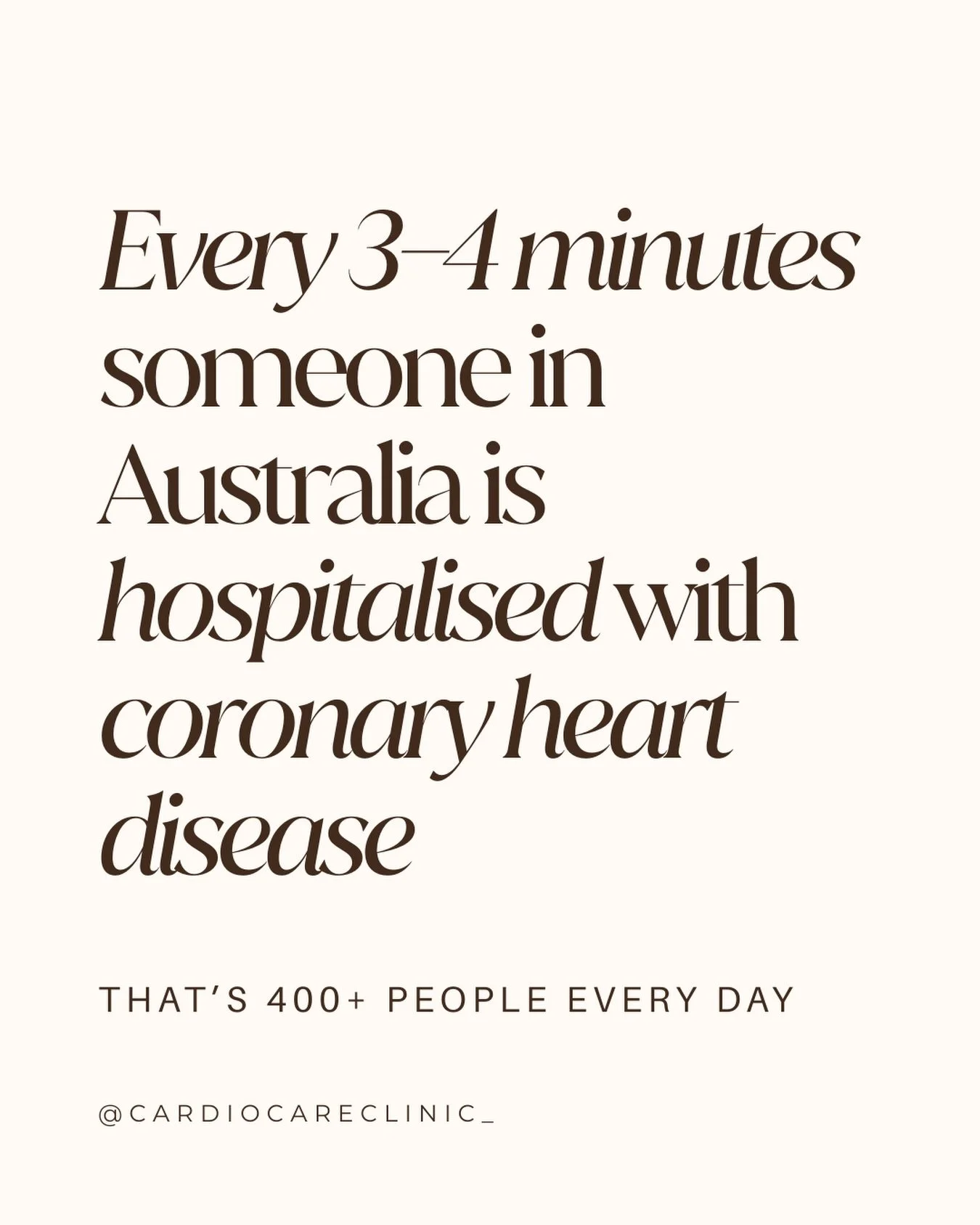 Heart health matters at every stage of life.

Every 3&ndash;4 minutes, someone in Australia is hospitalised with coronary heart disease &mdash; highlighting the importance of looking after our cardiovascular health.

Coronary heart disease develops w