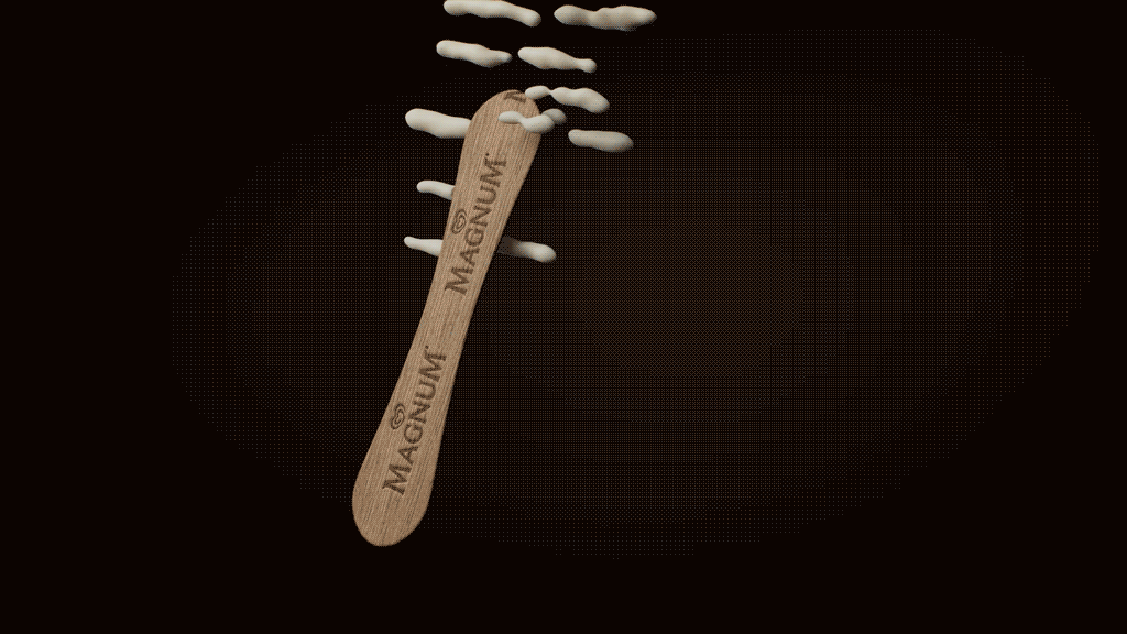 A wooden matchstick with the words 'MAGNUM' printed on it, ignited and burning with white smoke.