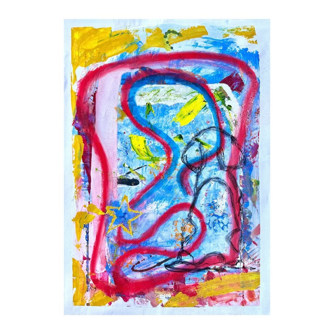 Unleashed (44x63cm) Mixed Media Acryl, Kohle und Pastellkreide auf Papier #lovetopaint #hobbymalerei #abstractart #abstraktemalerei #acrylicpainting