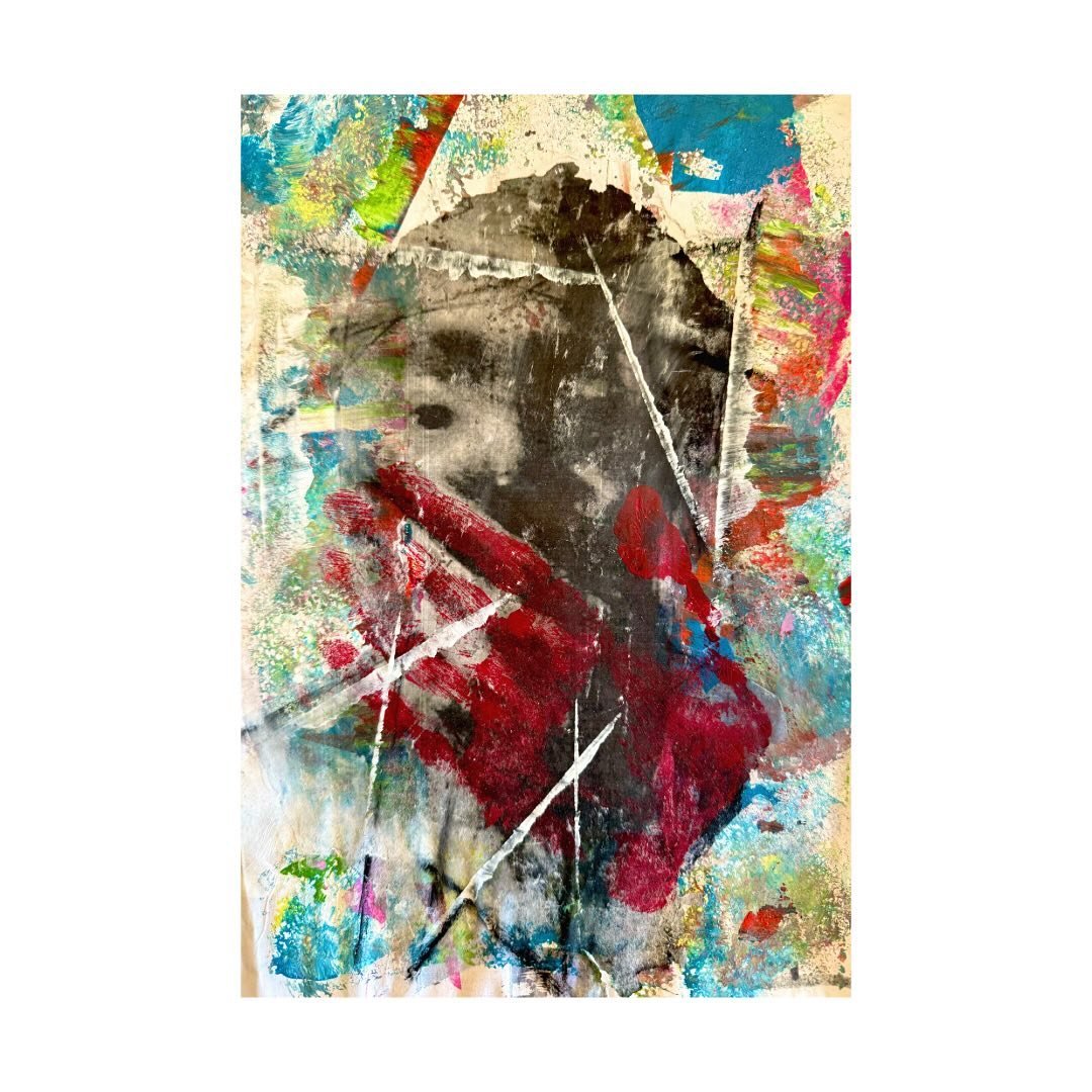 Holding Back (24x34cm) Mixed Media Acryl und Kohle auf Papier #abstractart #paintingfeelings #lovetopaint #hobbymalerei #acrylmalen