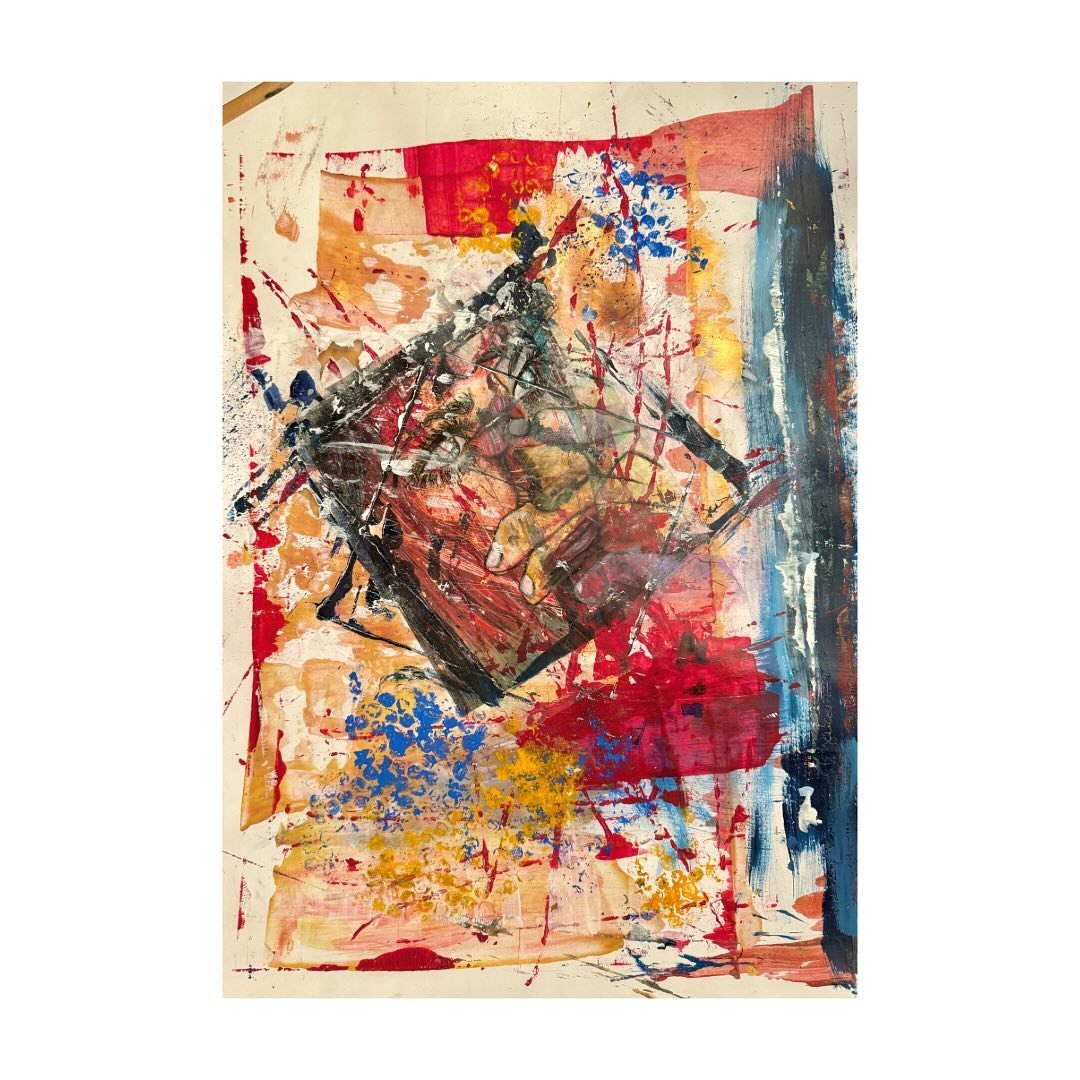 Masken (44x63cm) Mixed Media Acryl und Kohle auf Papier #abstraktemalerei #acrylmalen #lovetopaint #abstractart #hobbykunst