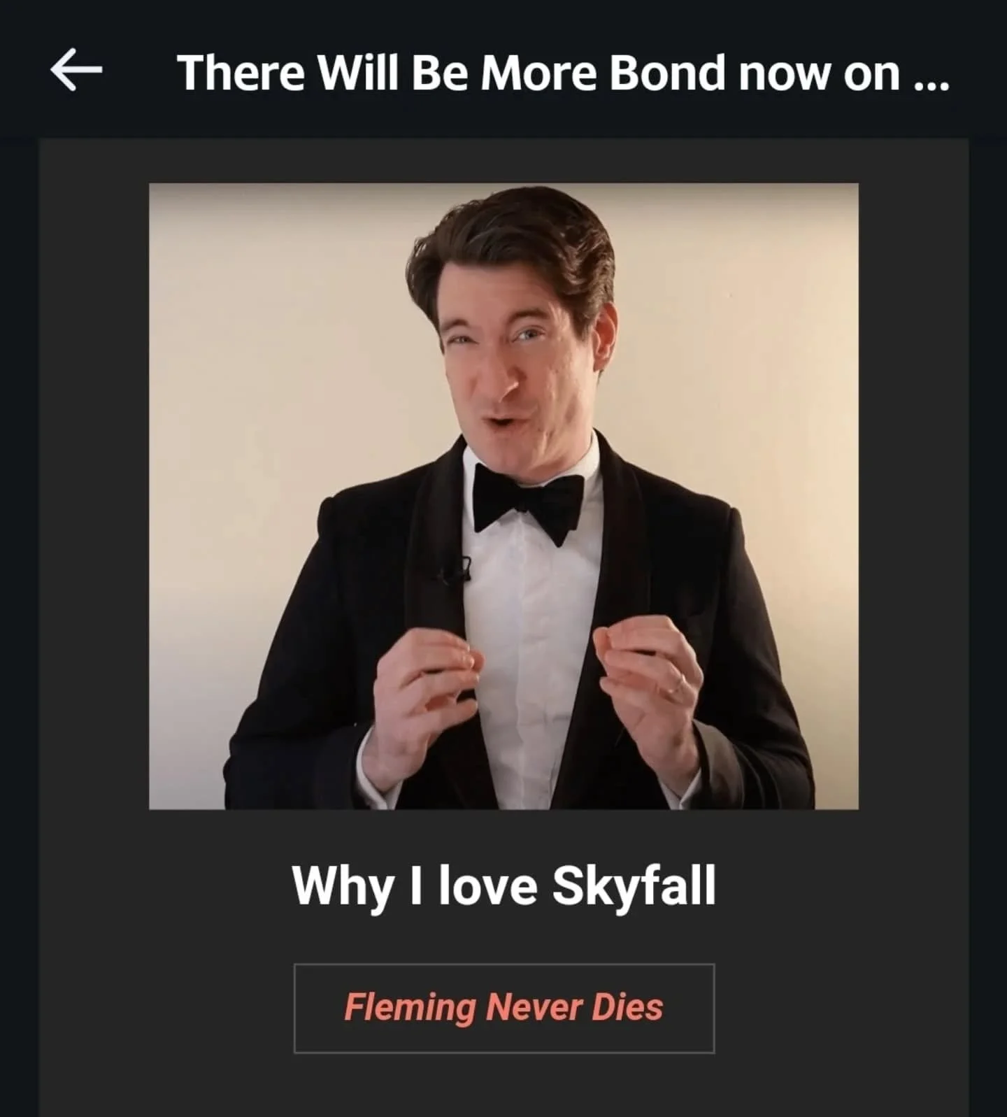 Just adding a 10-minute video to my #youtube channel, every now and then. I like to keep them short and with a few fun visuals. Thanks to @therewillbebond for including the #skyfall one in the newsletter with the best possible screenshot! 😄 Also for