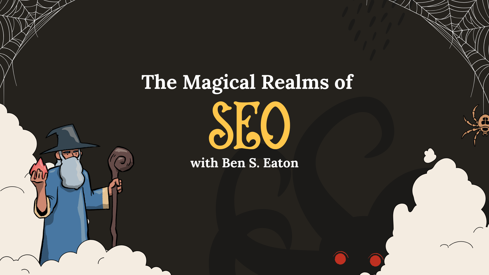 Cartoon wizard for the fantasy blog about bookish SEO