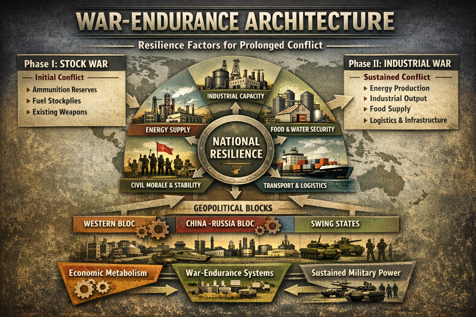Industrial Capacity, Stock Sustainability, and War-Endurance Architecture