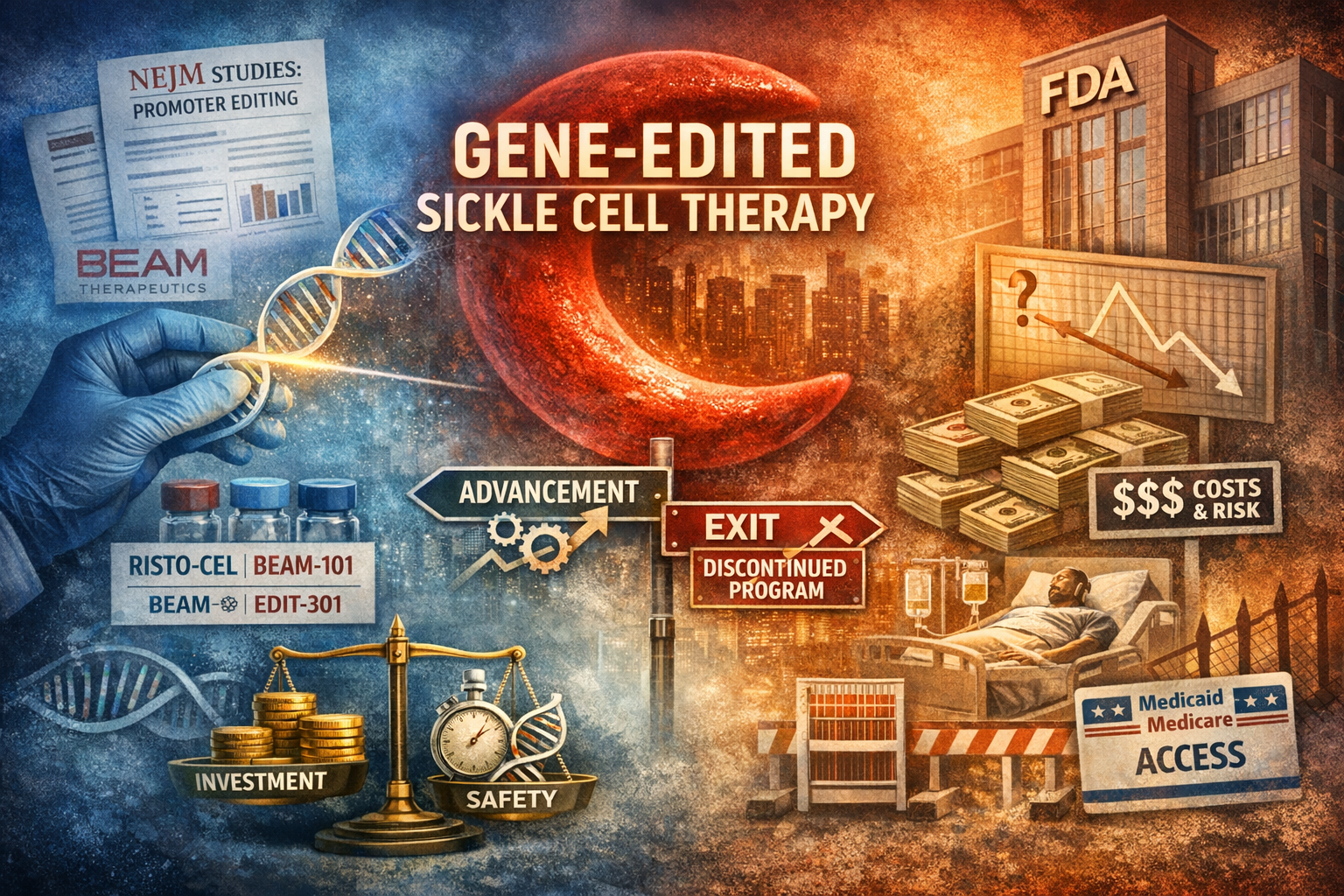 NEJM’s HbF Promoter-Editing Papers, the Beam–Editas Split, and the Real Constraint on Gene-Edited Sickle Cell Therapy