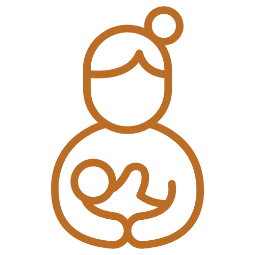 Graphic of a mother holding a child
