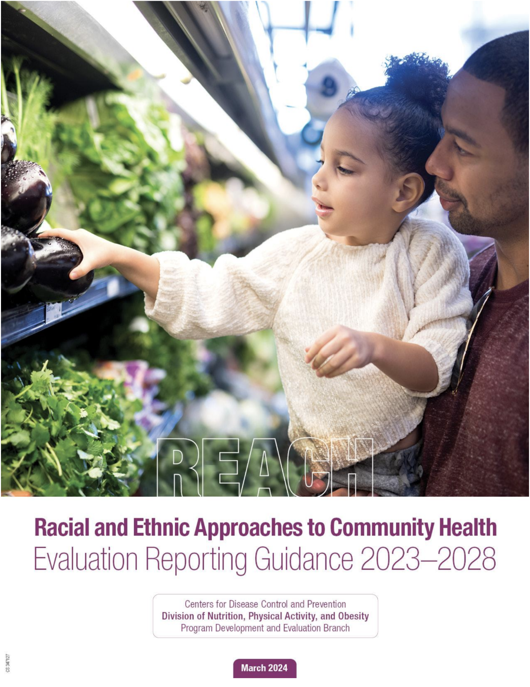 The cover of the REACH evaluation guidance report with a father and daugher