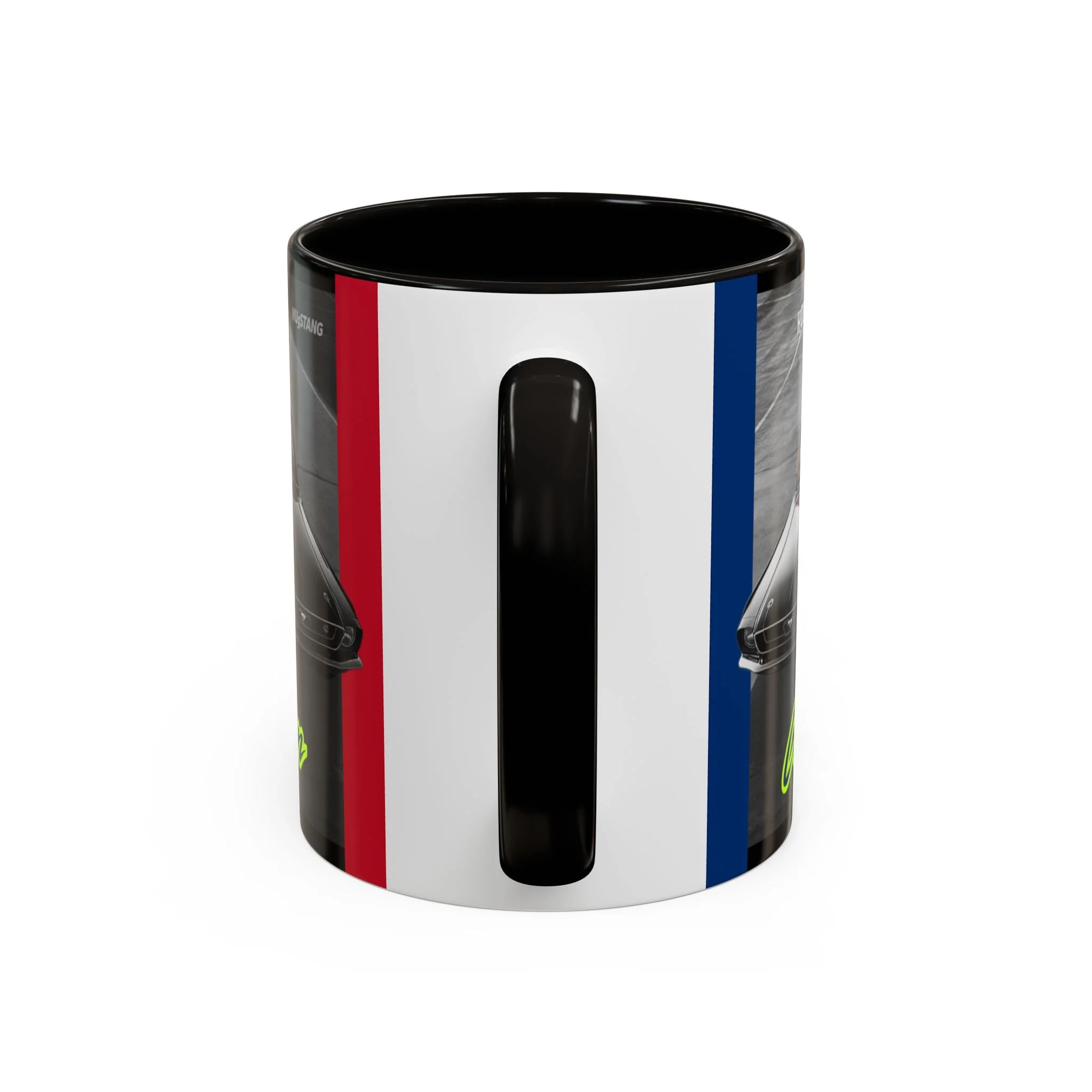 Back view with exclusive MUgSTANG red & blue stripes and black heritage handle – for film-loving collectors