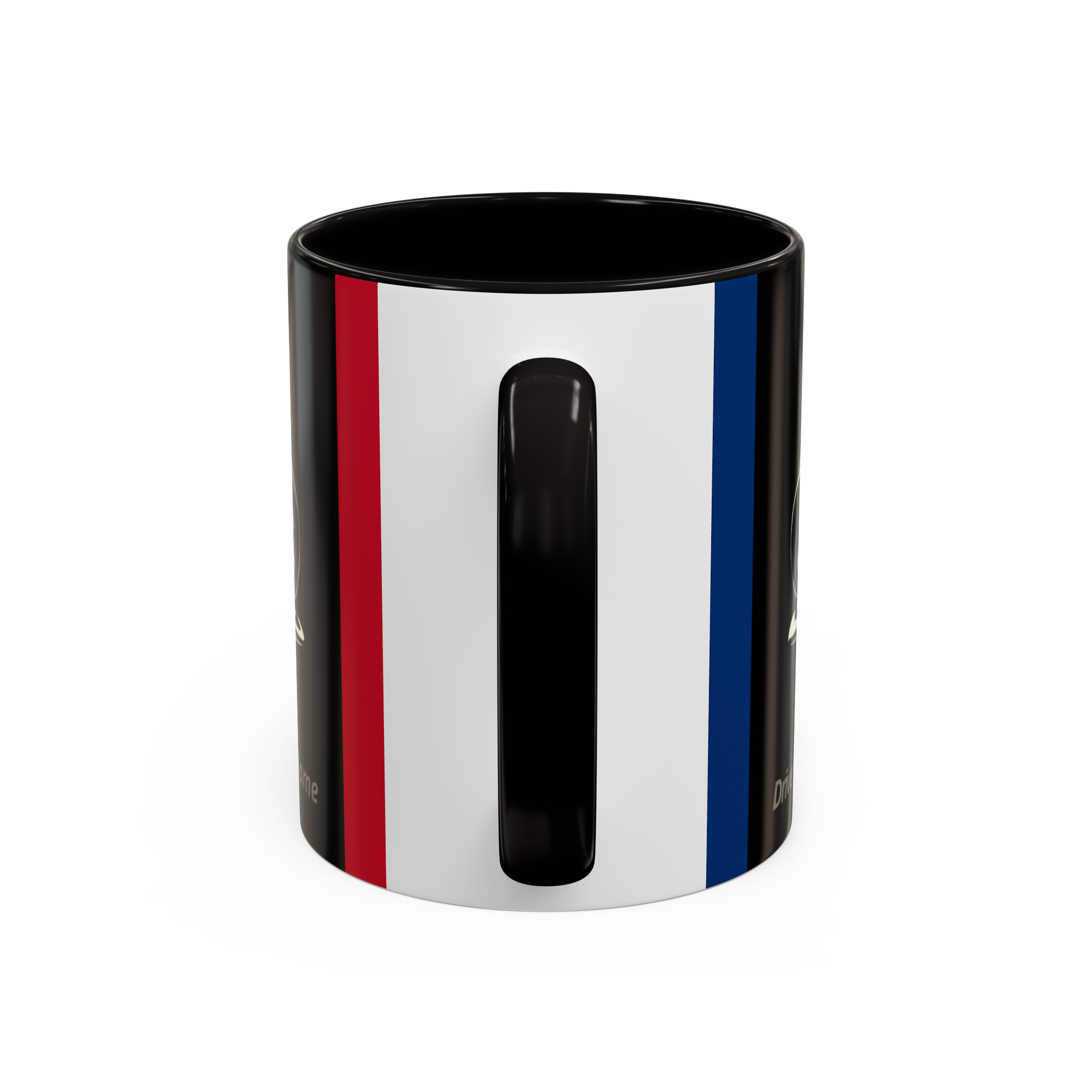 Display heritage with MUgSTANG Drive mug, red & blue legacy stripes, ultimate collectible for Mustang lovers.