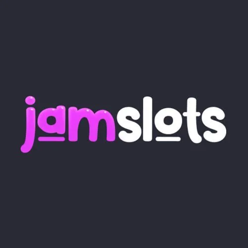Jamslots casino logo on black square