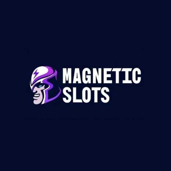 Magnetic Slots casino logo on navy square