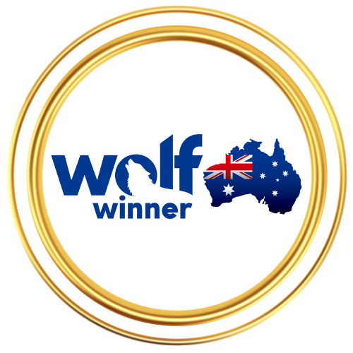 Wolf Winner casino logo inside gold circle