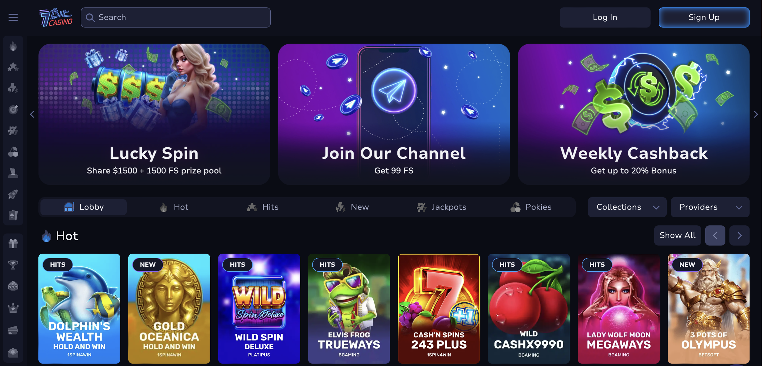 7Bit Casino Homepage welcome bonus