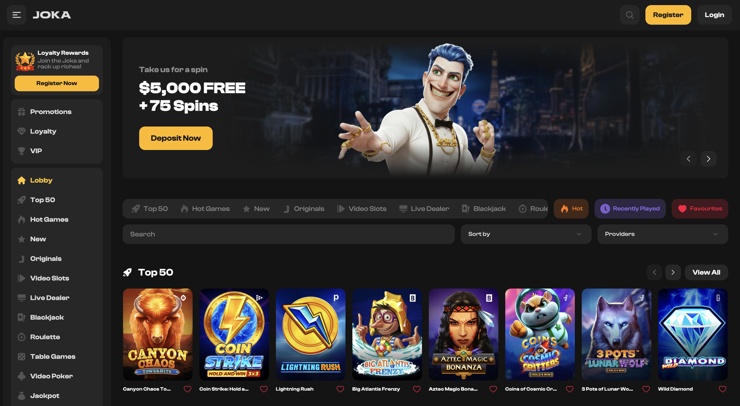 Joka Casino Homepage welcome bonus