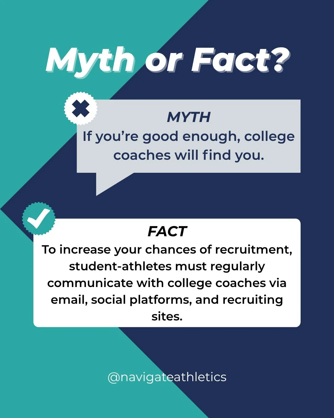 College coaches won’t recruit those they don’t know about. Strategic outreach is essential, and it can be overwhelming to manage on your own.
π€At Navigate Athletics, we help student-athletes connect with the right coaches, the right wa