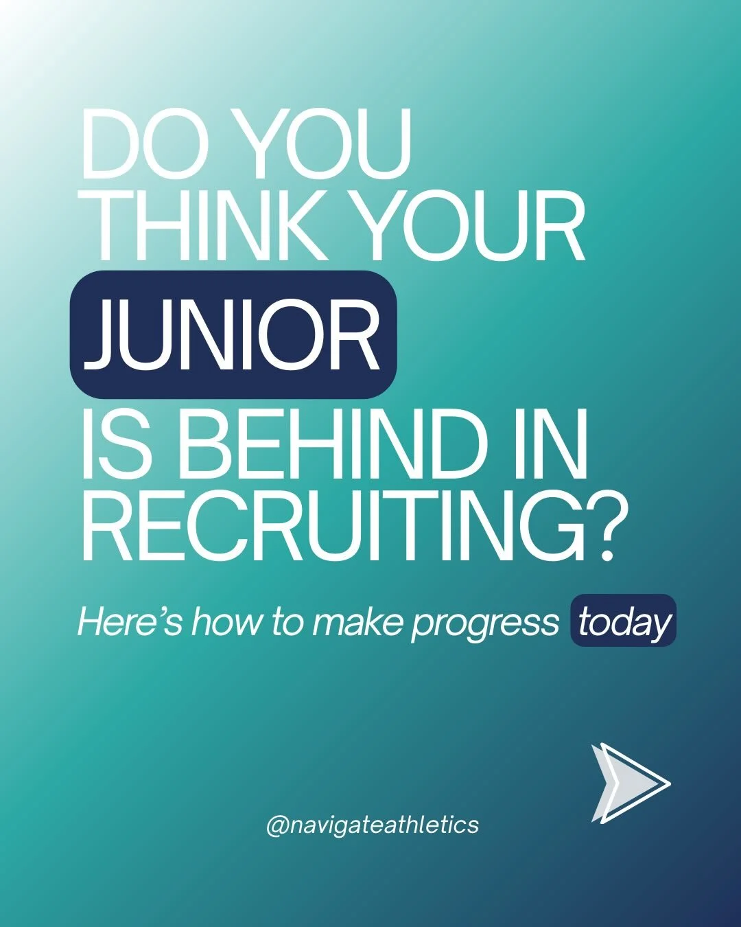 Feeling behind doesn&rsquo;t mean that you are.

Start with creating a strong foundation and grab our free recruiting timeline guide at 👉🏽navigateathletics.com/guide or click the link in our bio.