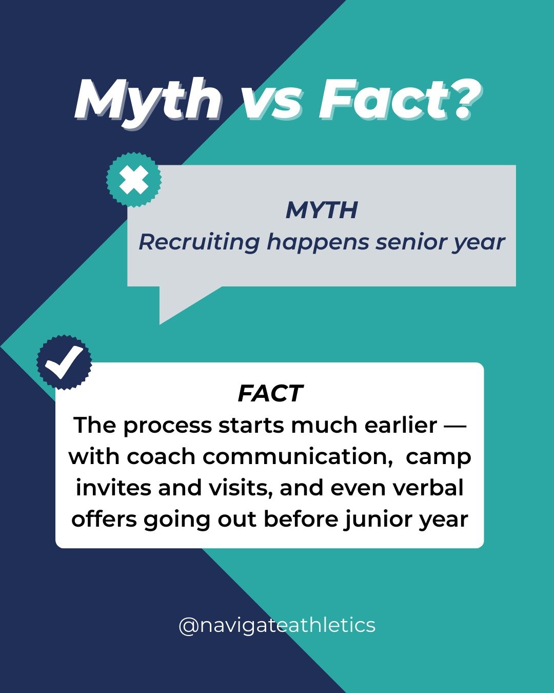 Waiting until senior year is too late ⏰. The recruiting process often begins years earlier, and knowing when (and how) to take action makes all the difference.

At Navigate Athletics, we help families understand the timeline, prepare for early opport