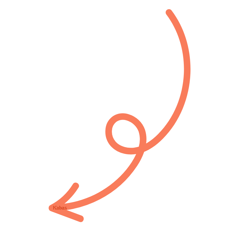 Illustratie van een verhaal met een pijl die van een persoon naar de workshops van kabas wijst.