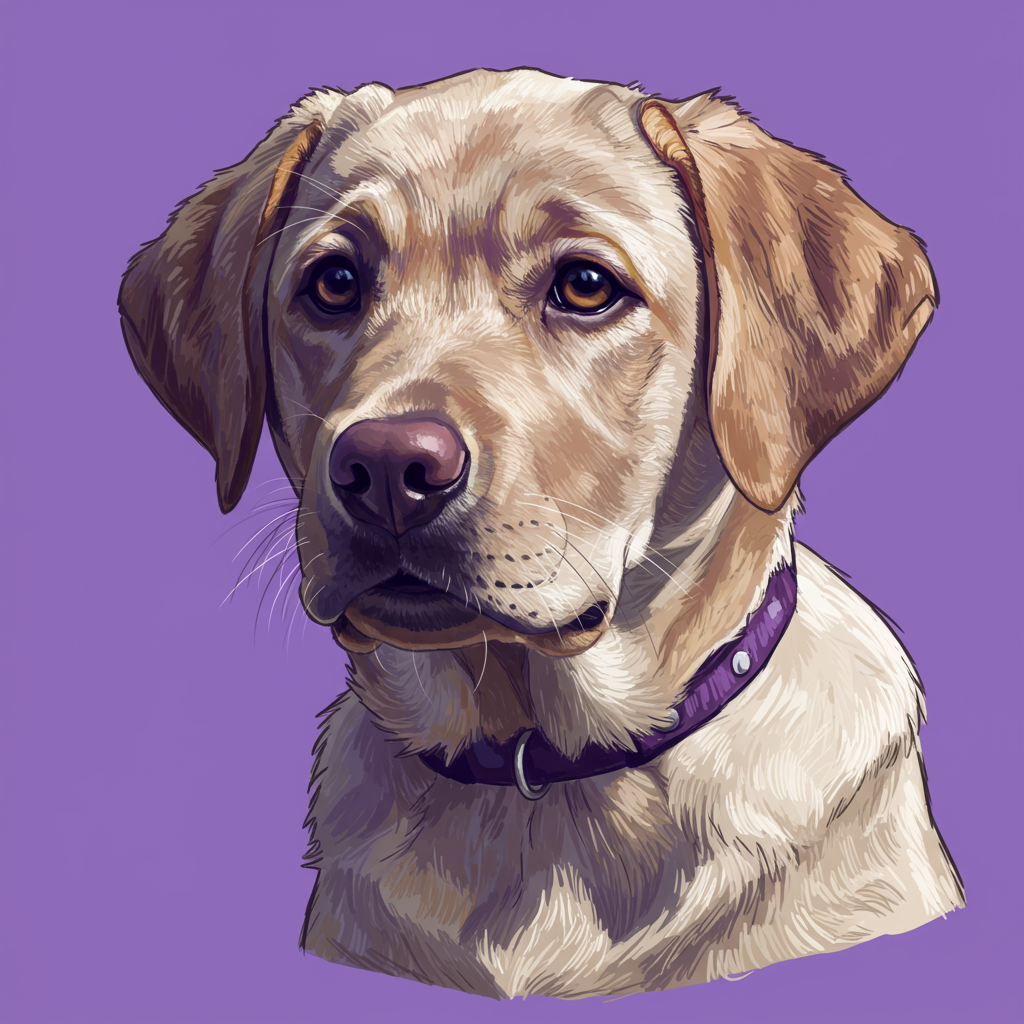 petbizai 2 A Labrador puppy portrait in the style of a Pop Art painting with heavy black outlines..png
