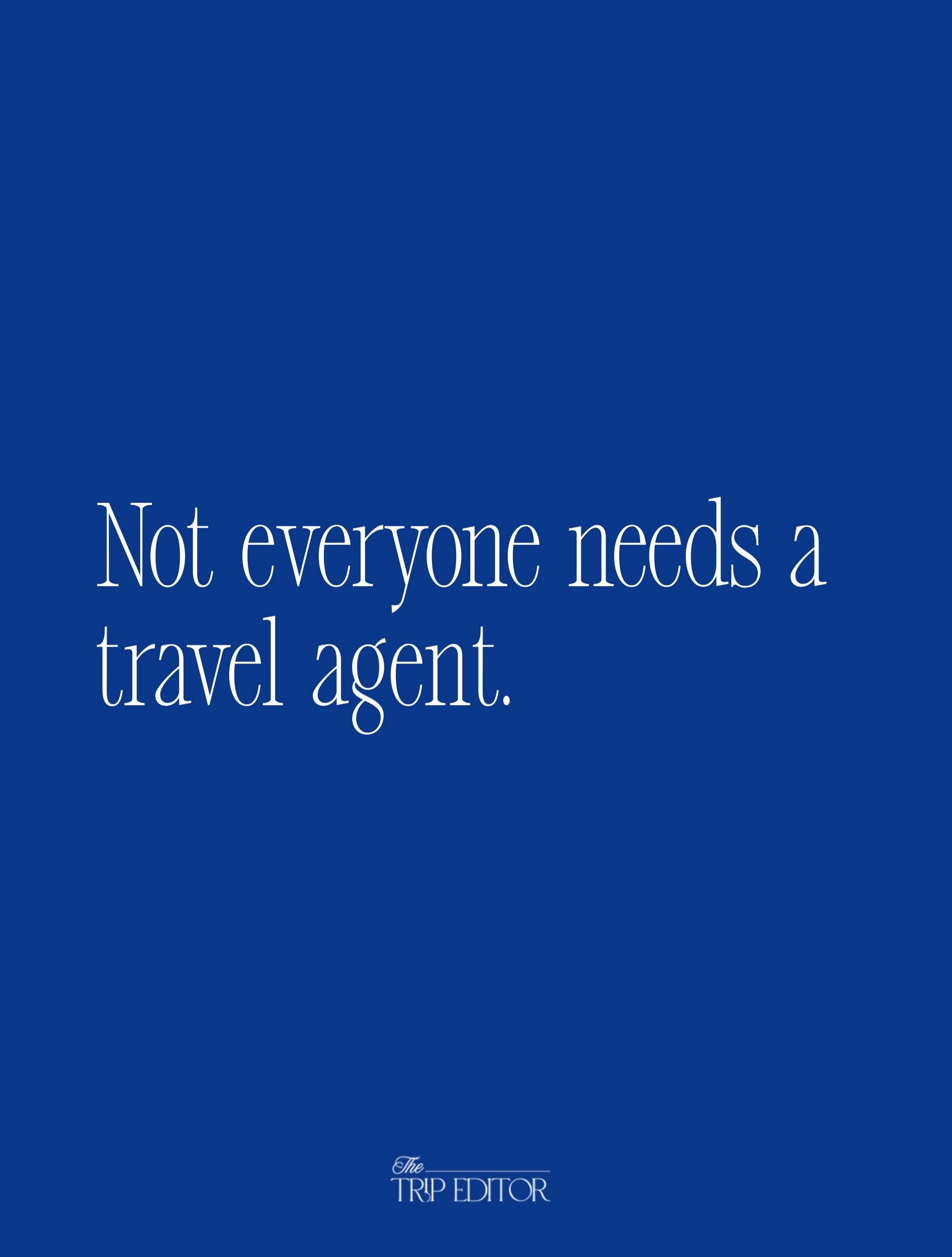 I&rsquo;ll be honest, not everyone needs a travel agent.

Some people love planning holidays. The tabs, the research, comparing hotels, working out the route and finding the places they don&rsquo;t want to miss.

If you enjoy that, you probably don&r