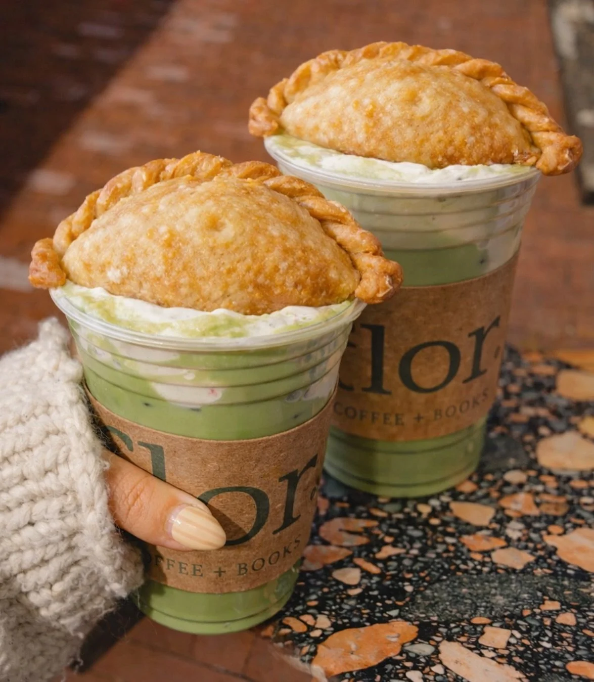 NEW to the spring menu: EMPANADA COLD FOAM 🥟🍵
A mix of our two favorite items on the menu 🤎 savory steak empanada blended into our sweet matcha cold foams ✨
The best part isyou no longer have to choose!! 

Hope everyone has a beautiful April fools