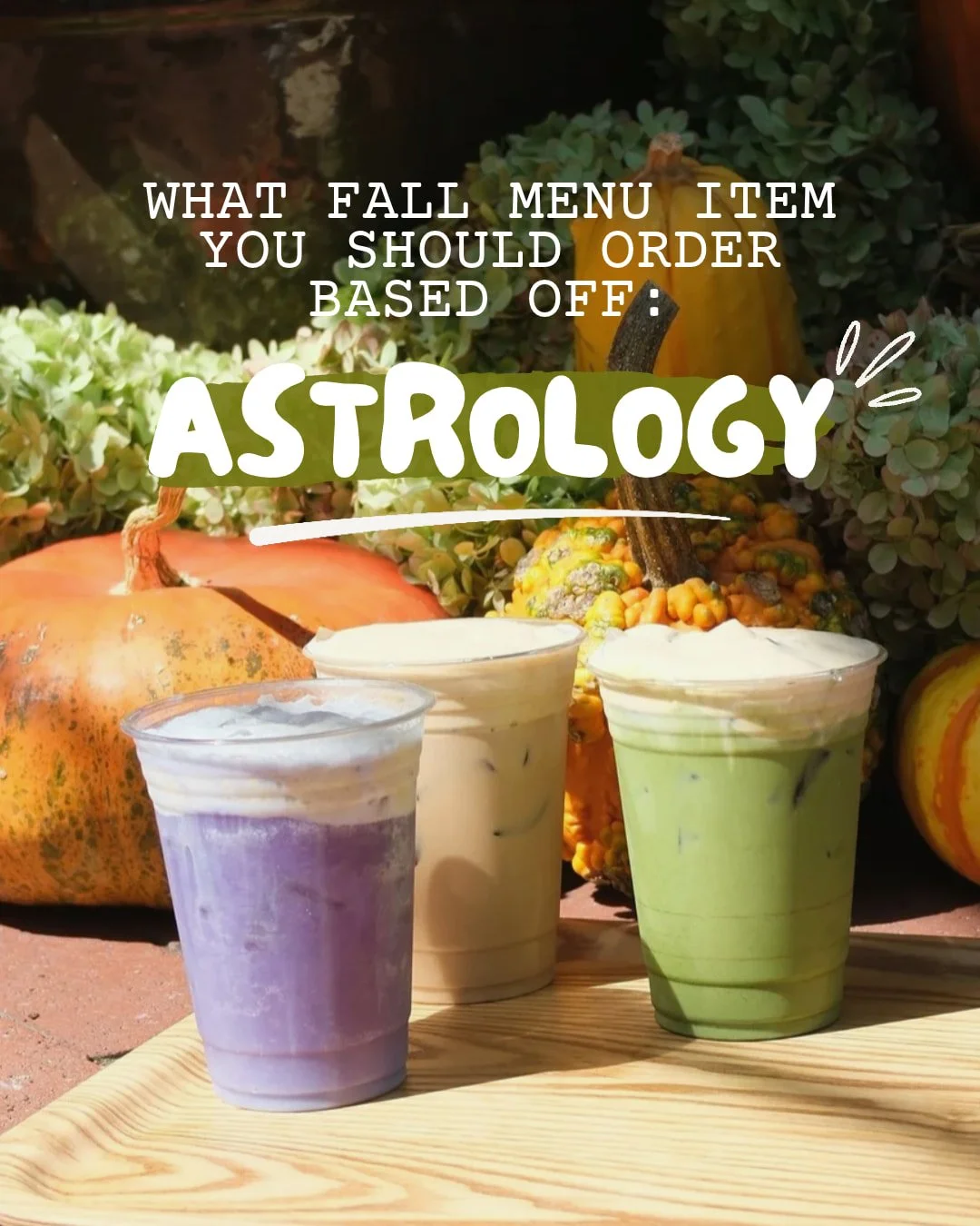 Let the stars guide your next order 💫 ☕ 
Looking for more detailed insight on what your sign means? Don't miss out on our upcoming Astrology Dinner Night! We will explore your chart in depth, uncovering new insights into your strengths, patterns, re