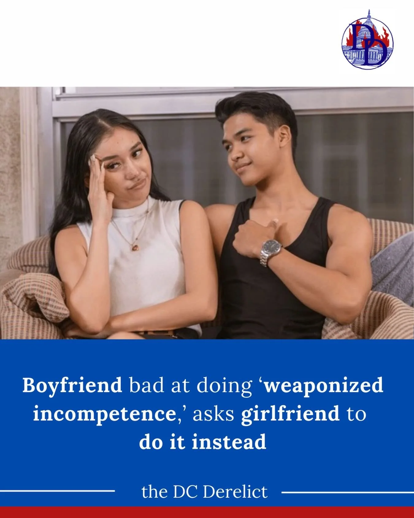 The boyfriend has suggested she&rsquo;s just better at it, anyway, so why doesn&rsquo;t she just do it to get it over with? 

#satire #weaponizedincompetence #femenist #satiregram #fakenews