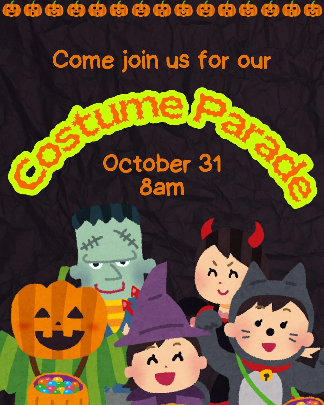 Come see our TK-1st graders in our annual costume parade on Friday, Oct 31st at 8am on the lower grades blacktop.

See you guys and ghouls there!👻