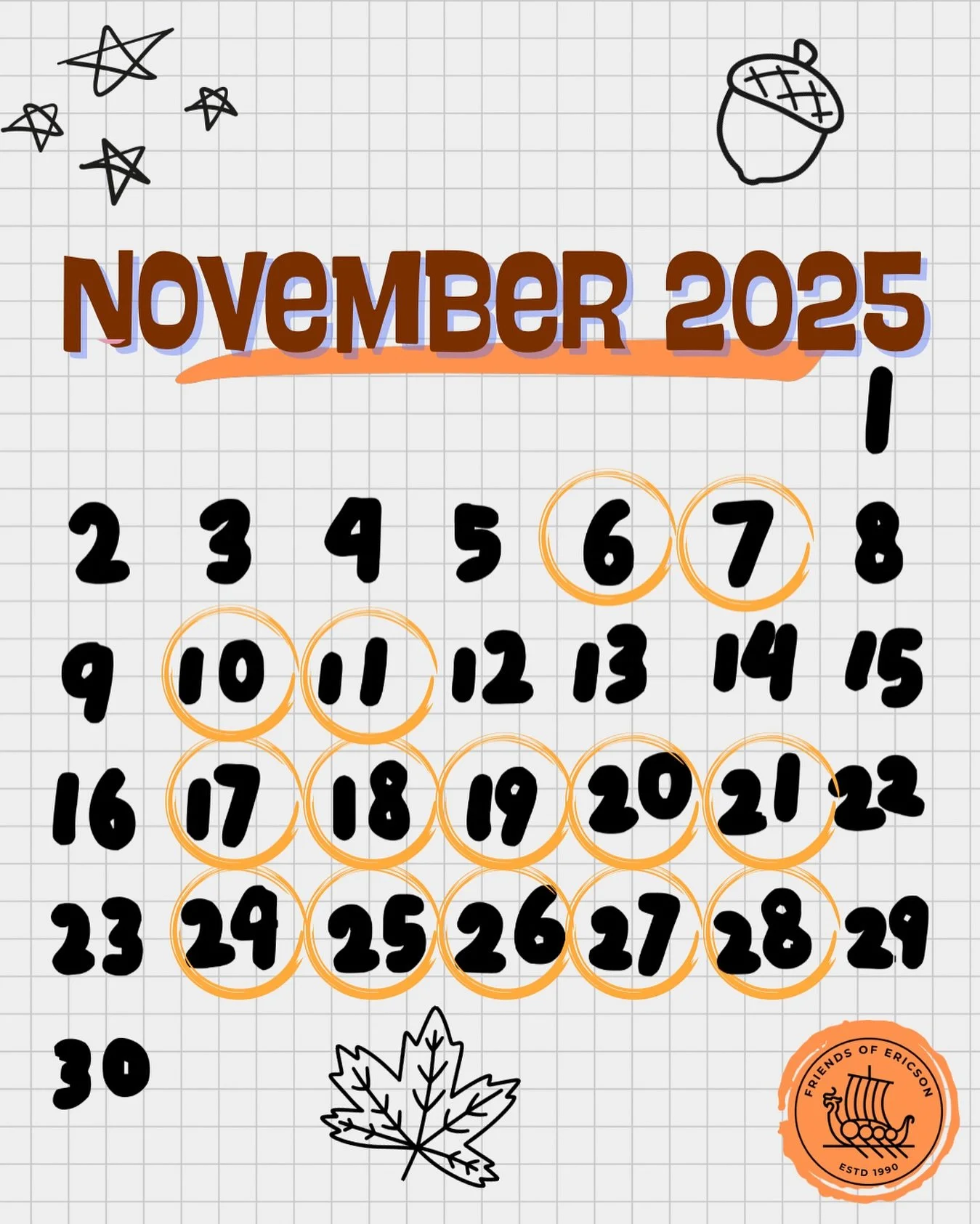 We have another busy month ahead, Viking families! Make sure to mark your calendar with these dates:

NOVEMBER:
4-7: Derpy Tiger Candy Collection🍬🍭
6: Spirit Assembly
  STEAM Night 👩🏻&zwj;🔬👨🏽&zwj;🔬
7: Family Friday
10-11: NO SCHOOL
  Veterans