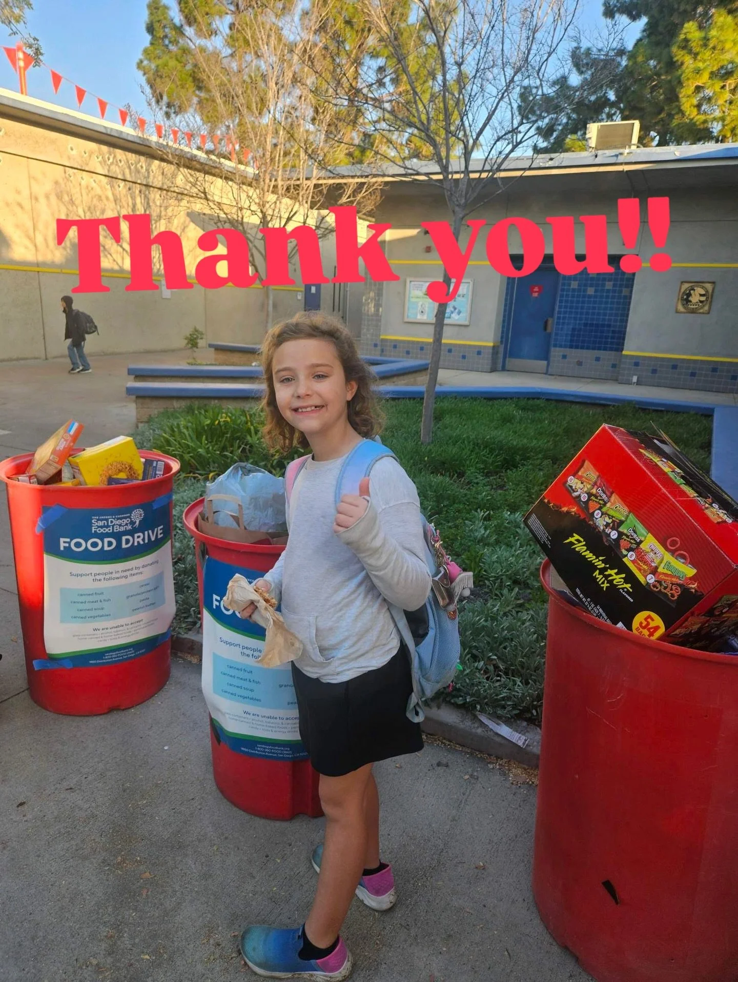 Thanks to the generosity of our Viking community, we had a huge collection of non-perishable food for our friends at the San Diego Food Bank. On the last day alone, our three collection bins were overflowing with donations! $272 was also donated onli