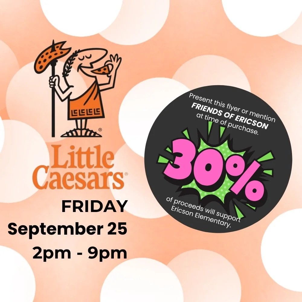 PIZZA PIZZA! Pick up some Little Caesar&rsquo;s today between 2-9pm and support Ericson!! 

Don&rsquo;t forget to mention Ericson or show this post at pick up.

NOTE: For delivery orders, please call the store and tell them it&rsquo;s for the Friends