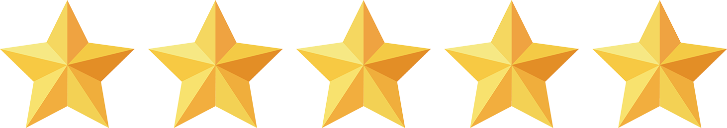 Series of five gold stars, four are filled, representing a rating