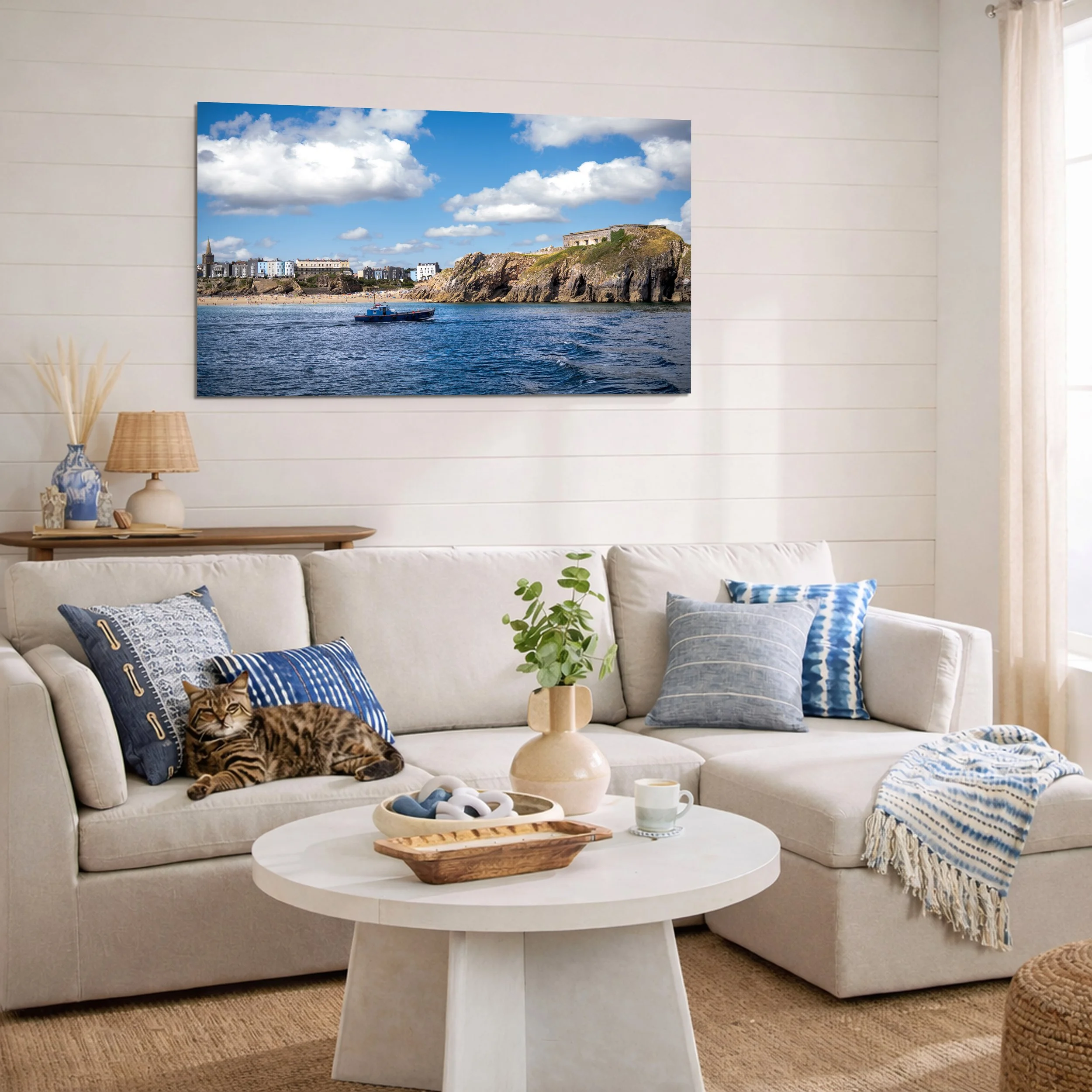 Room View - Tenby - St Catherine's Island Premium Wall Art Print.jpg