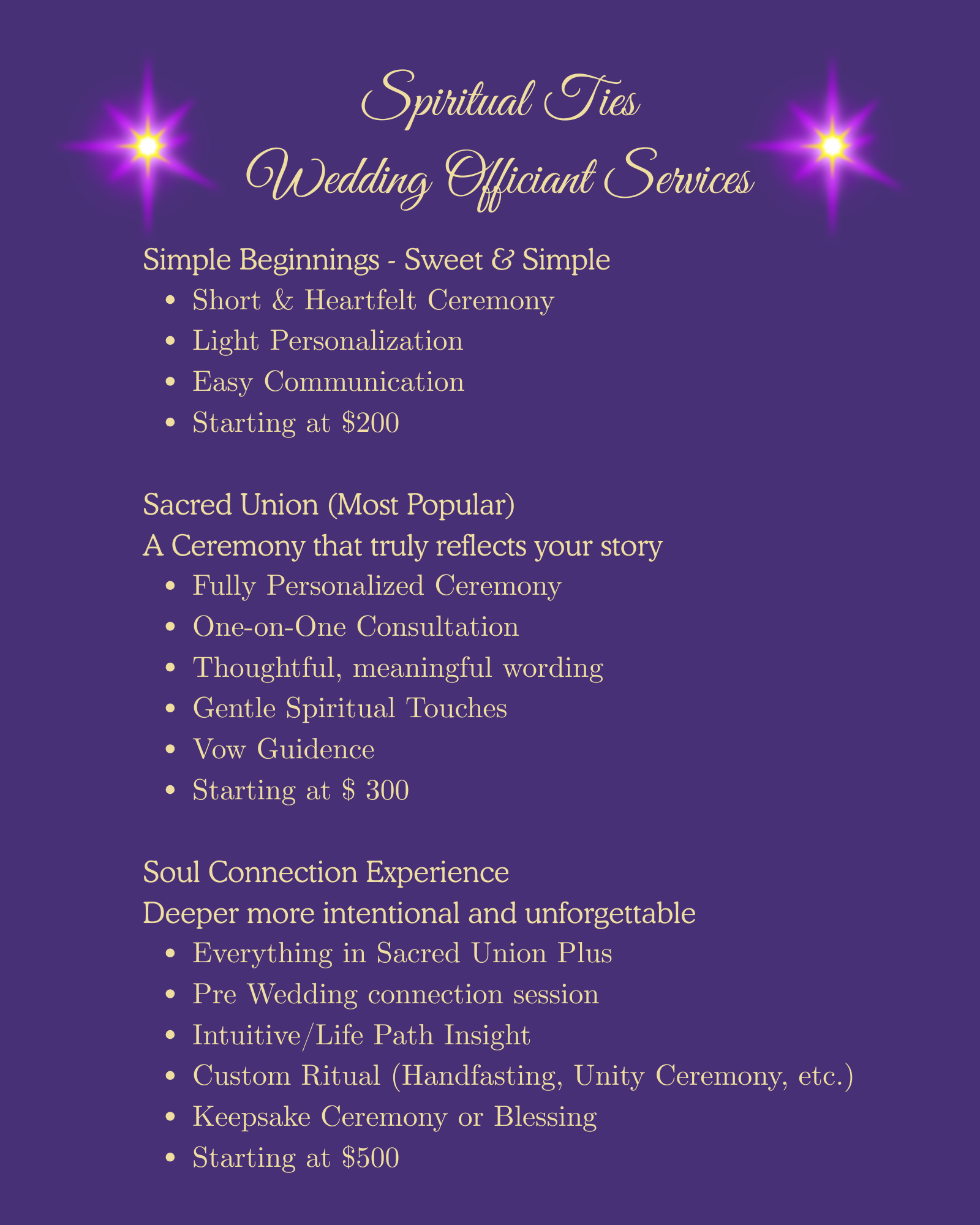 Spiritual Ties Wedding Officiant Birdsboro pa