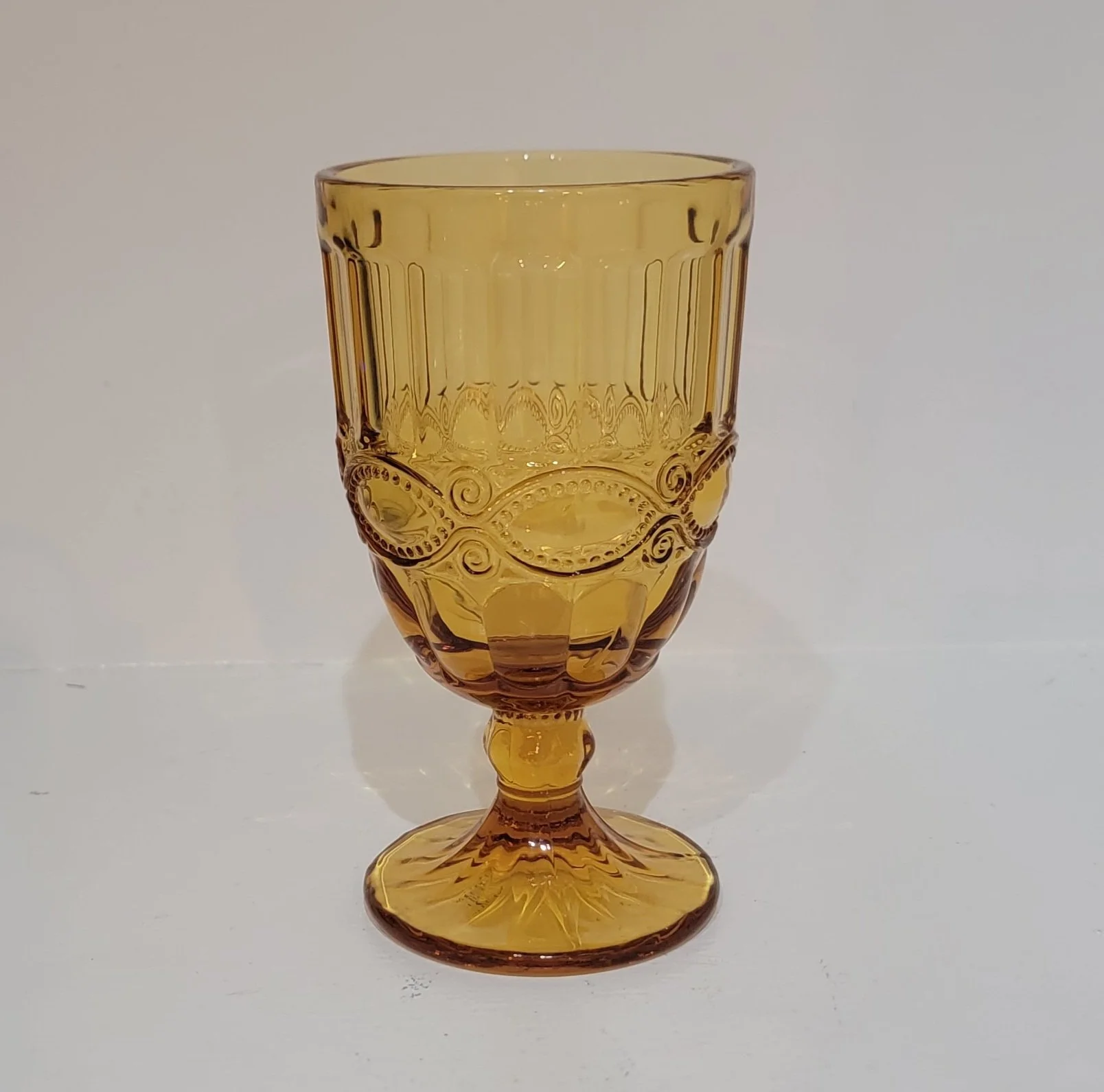 Amber Glass Goblet • Quantity in Stock: 3