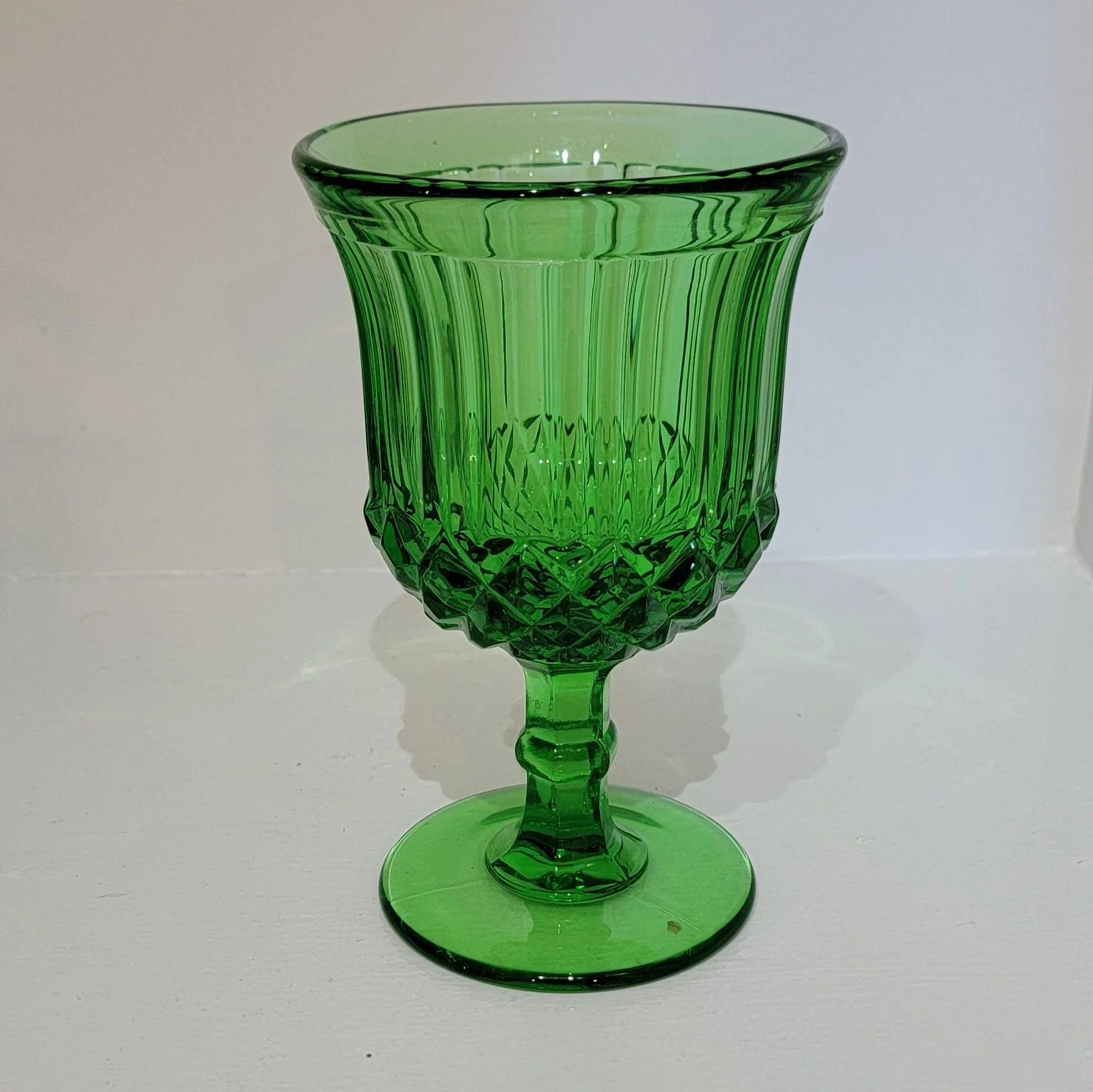 Vintage LG Wright Emerald Goblet • Quantity in Stock: 1