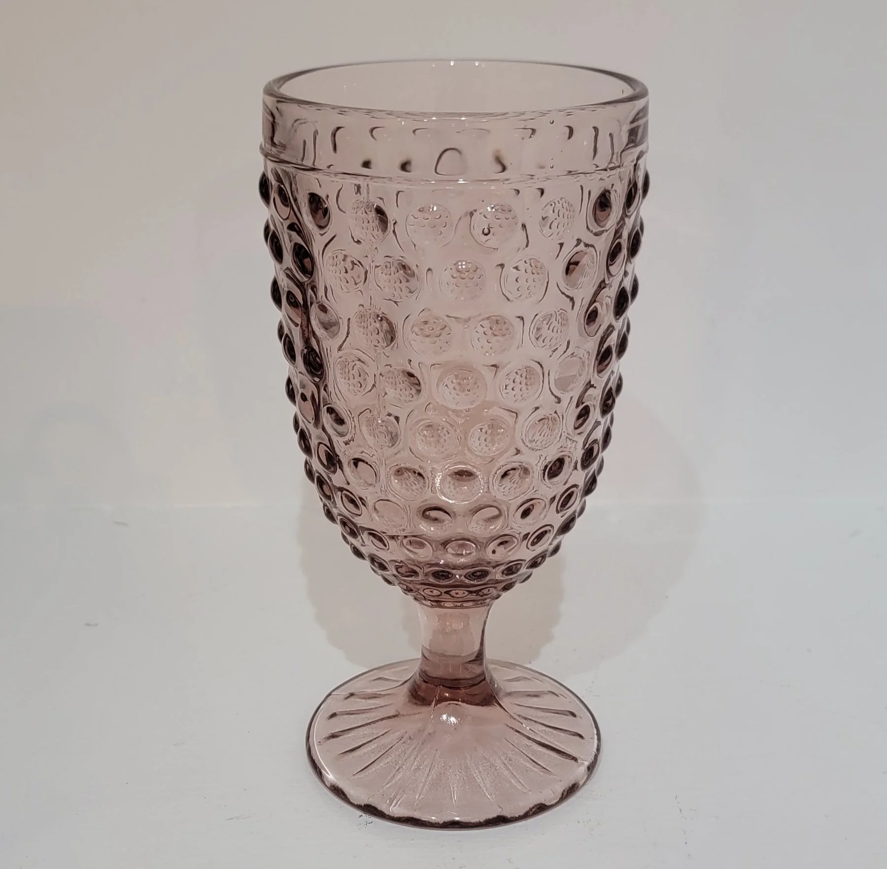 Martha Stewart Green Hobnail Glass Goblet • Quantity in Stock: 3