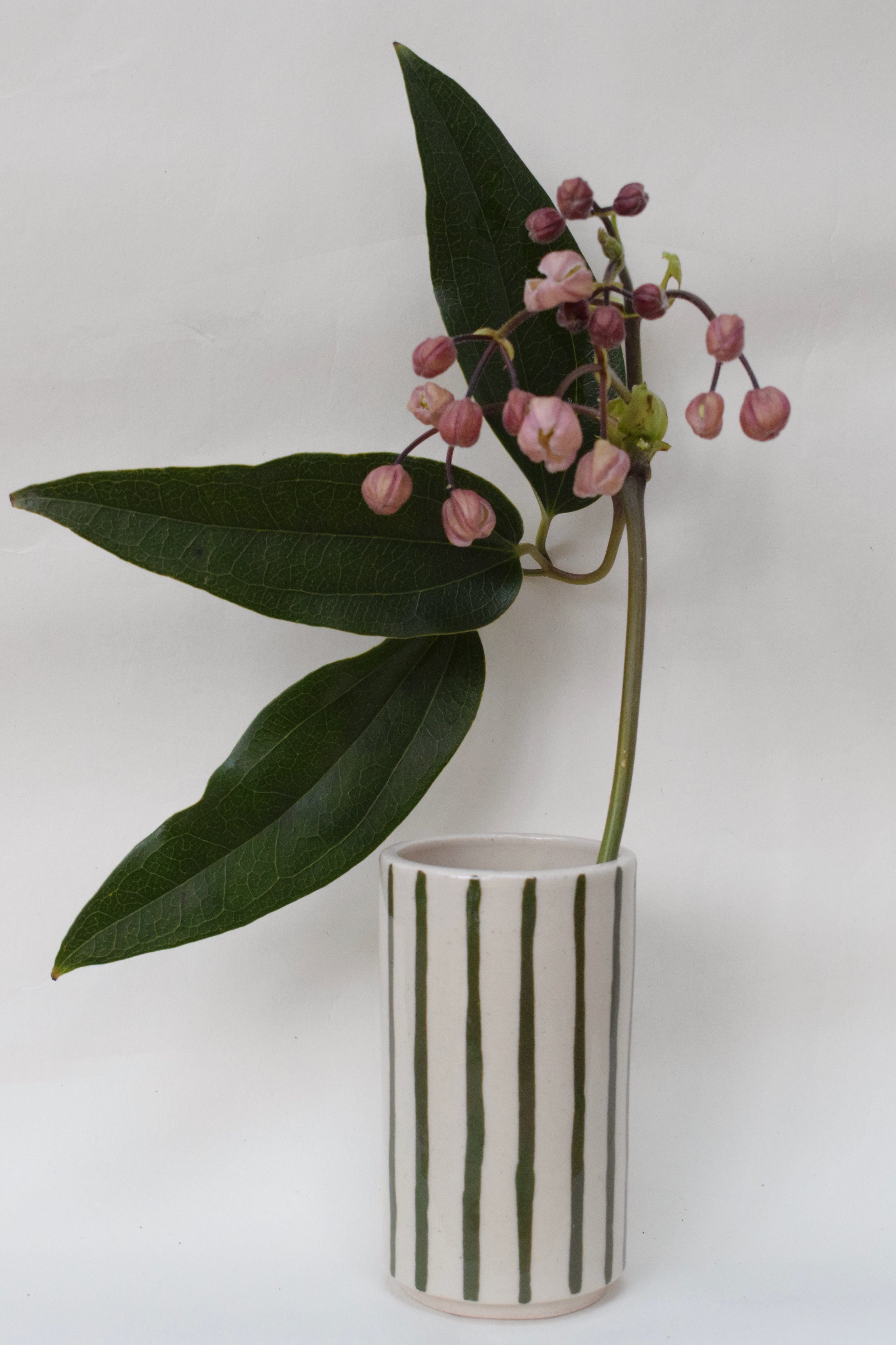 Green Stripe Small Vase