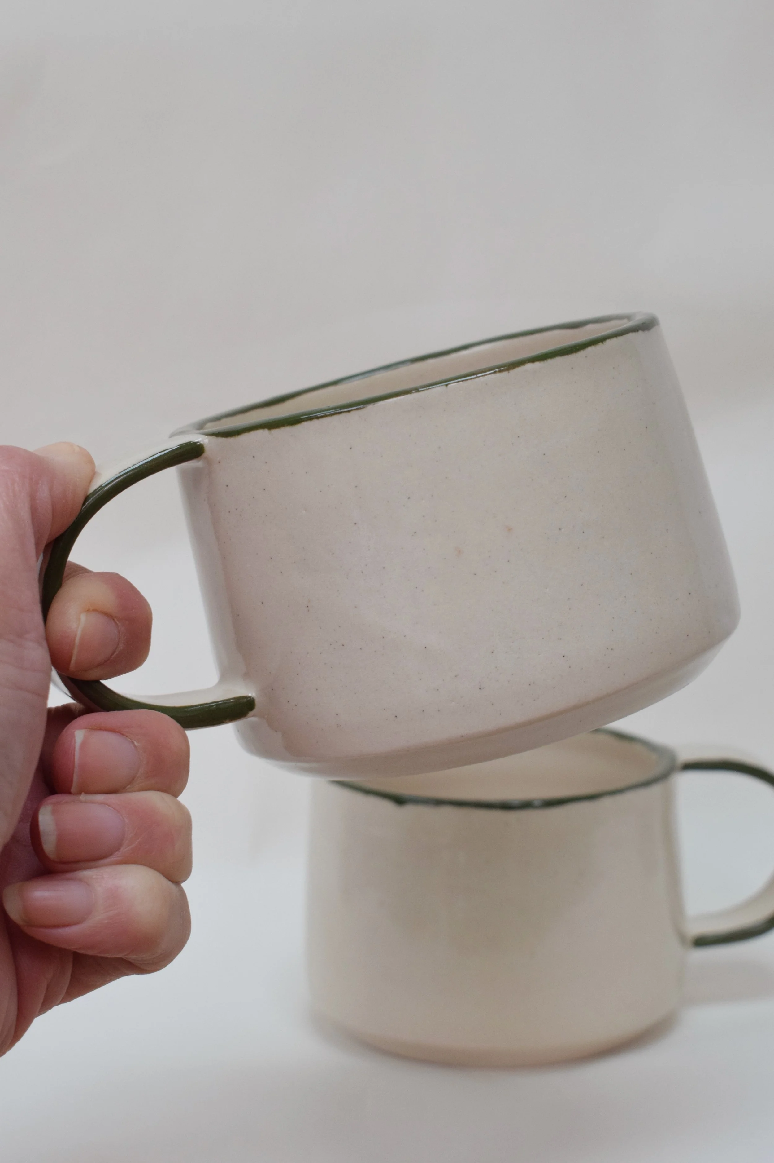 Green Edge Short Mug