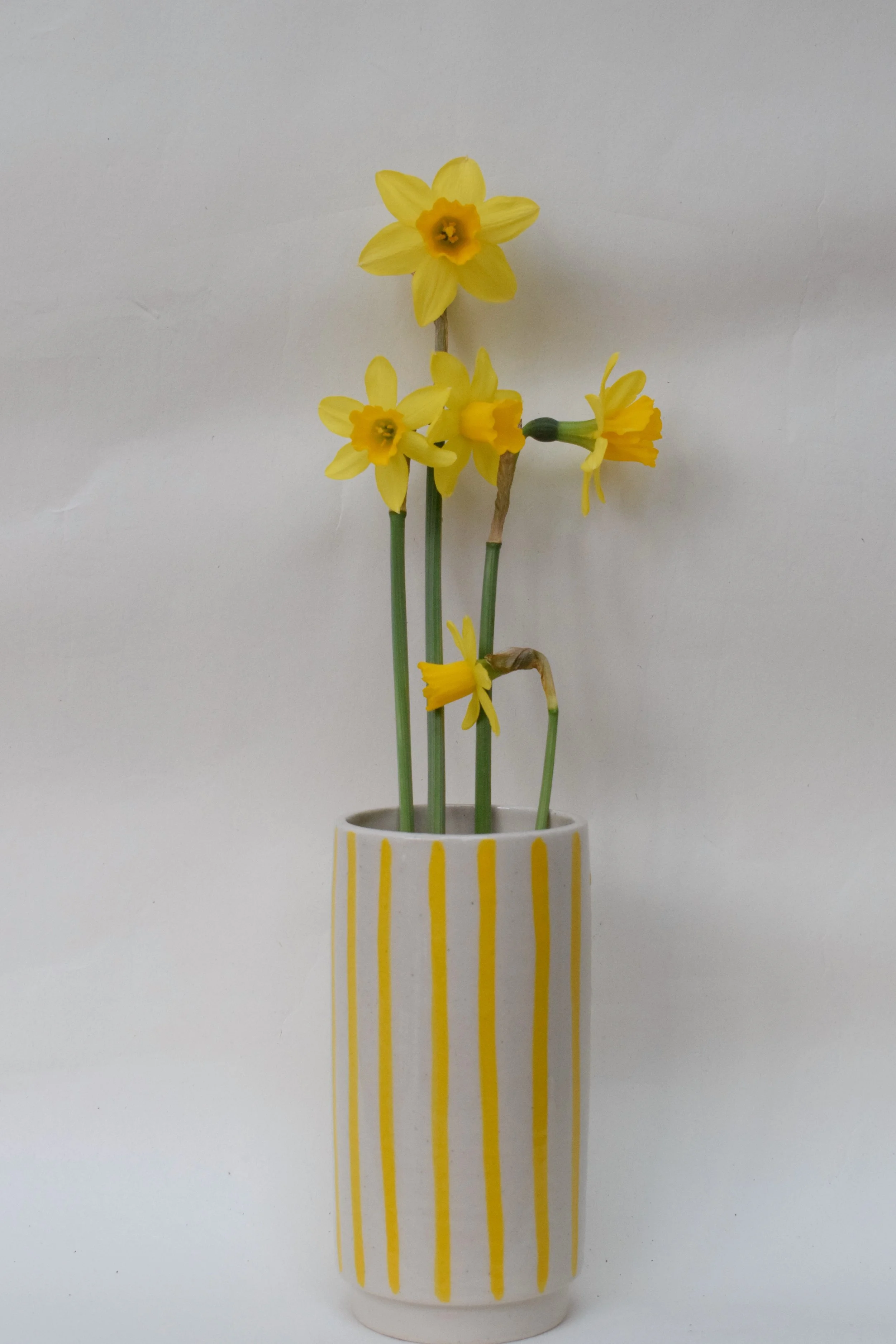 Yellow Stripe Small Vase