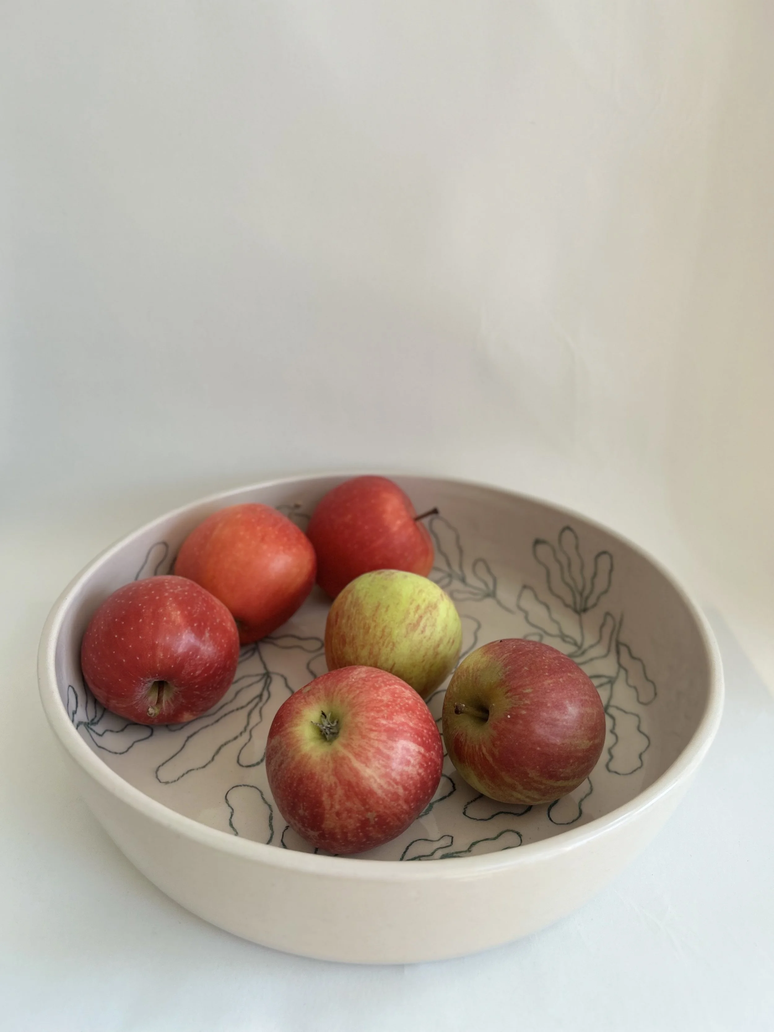 J lucas Pottery_large leafy bowl with apples.jpg