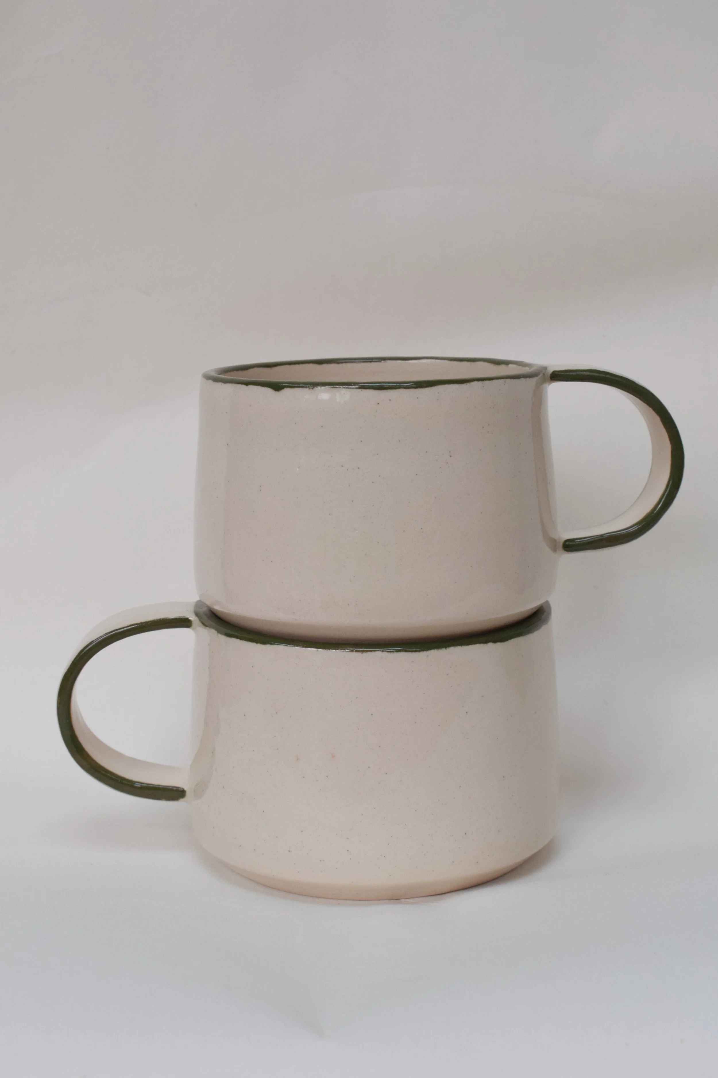 J Lucas Pottery_green edge coffee cup_stacked.jpeg