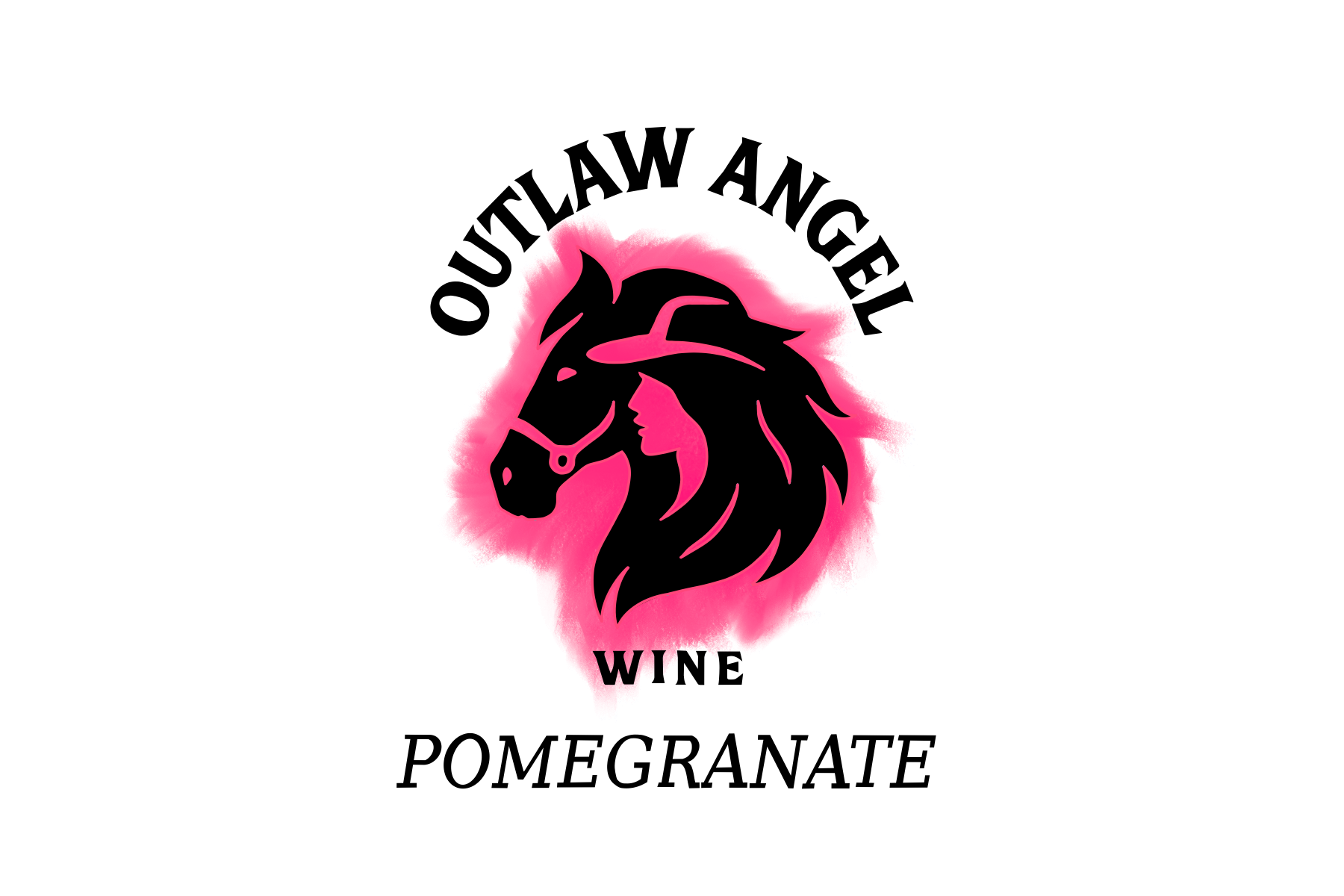 A stylized logo featuring the outline of a horse and the profile of a woman’s face with a pink and black color scheme, and the letters 'WJ' at the bottom.