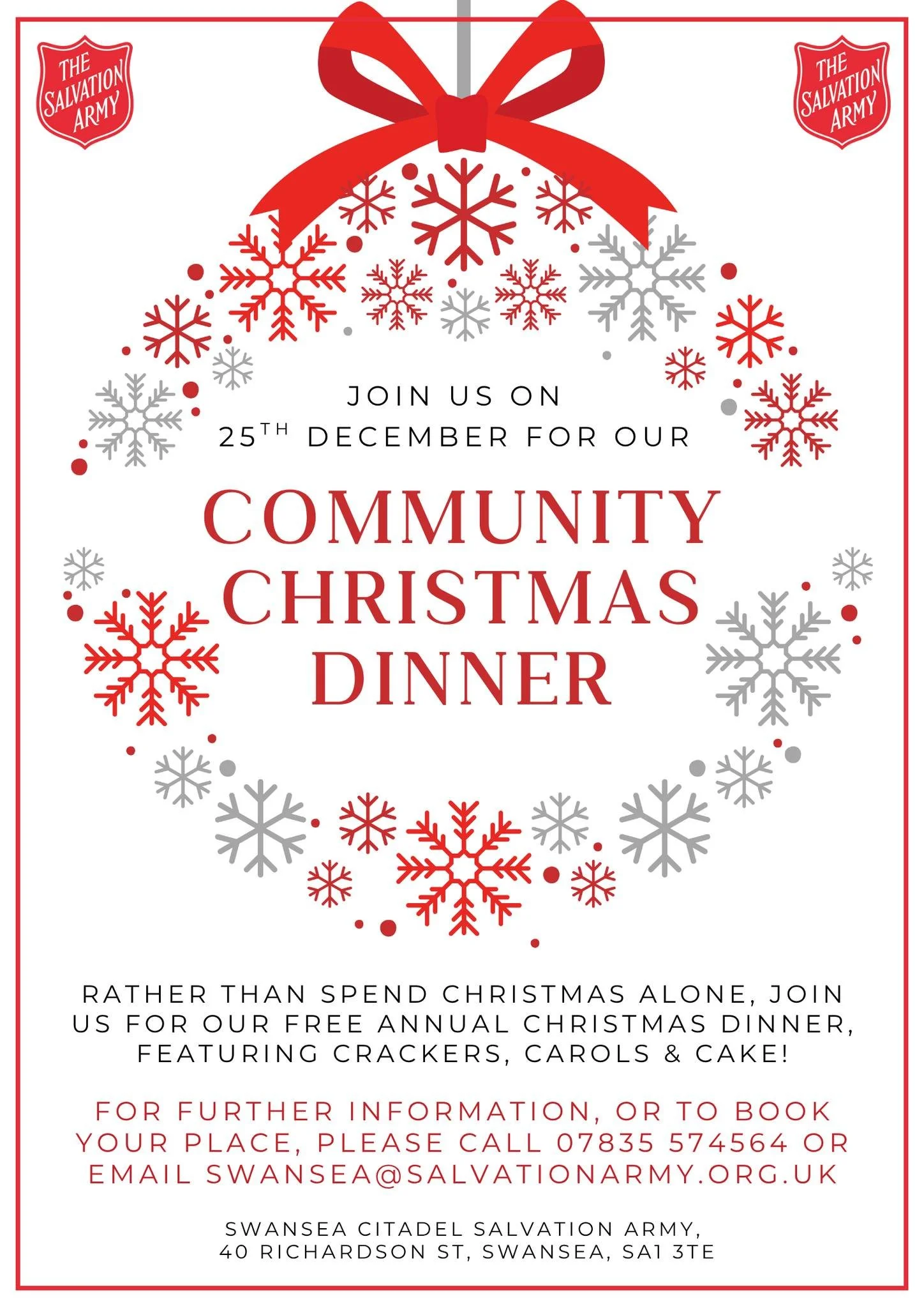 Community Christmas Dinner (Salvation Army Swansea Citadel)