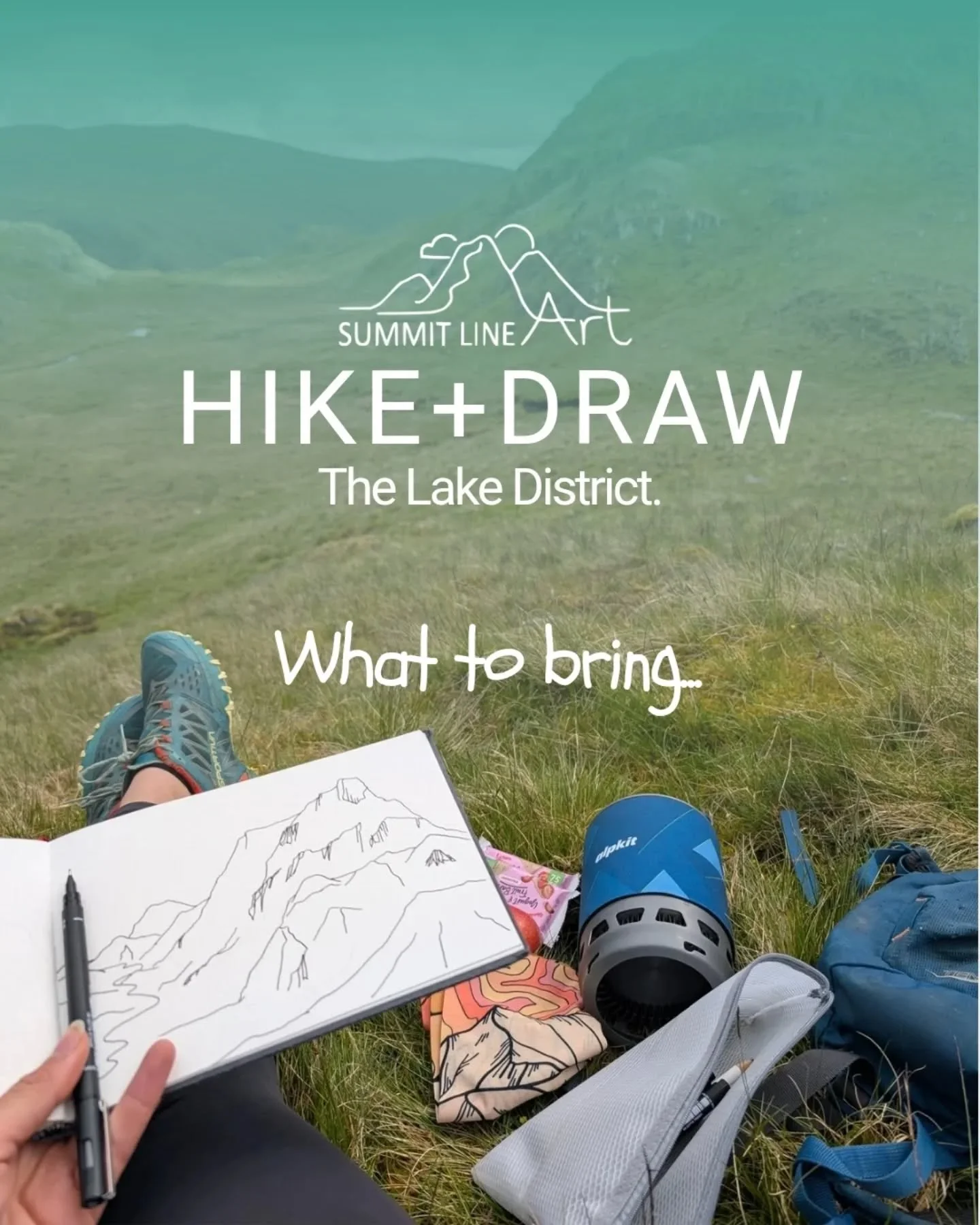 What to bring on a Hike+Draw in the Lake District?!

Essentially, everything you need for a day out in the fells plus a couple extra considerations! 

So pleased to have my first sold out event in August! It's been awesome to see the interest so far,