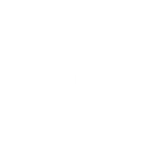Logo en blanco y negro que dice 'Multipartes Santa Cruz' con un diseño gráfico.