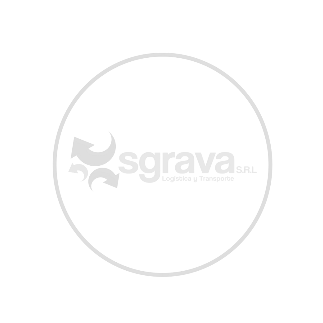 Logotipo de la empresa 'Sgrava S.R.L.', especializada en logística y transporte, en colores blancos y negros.