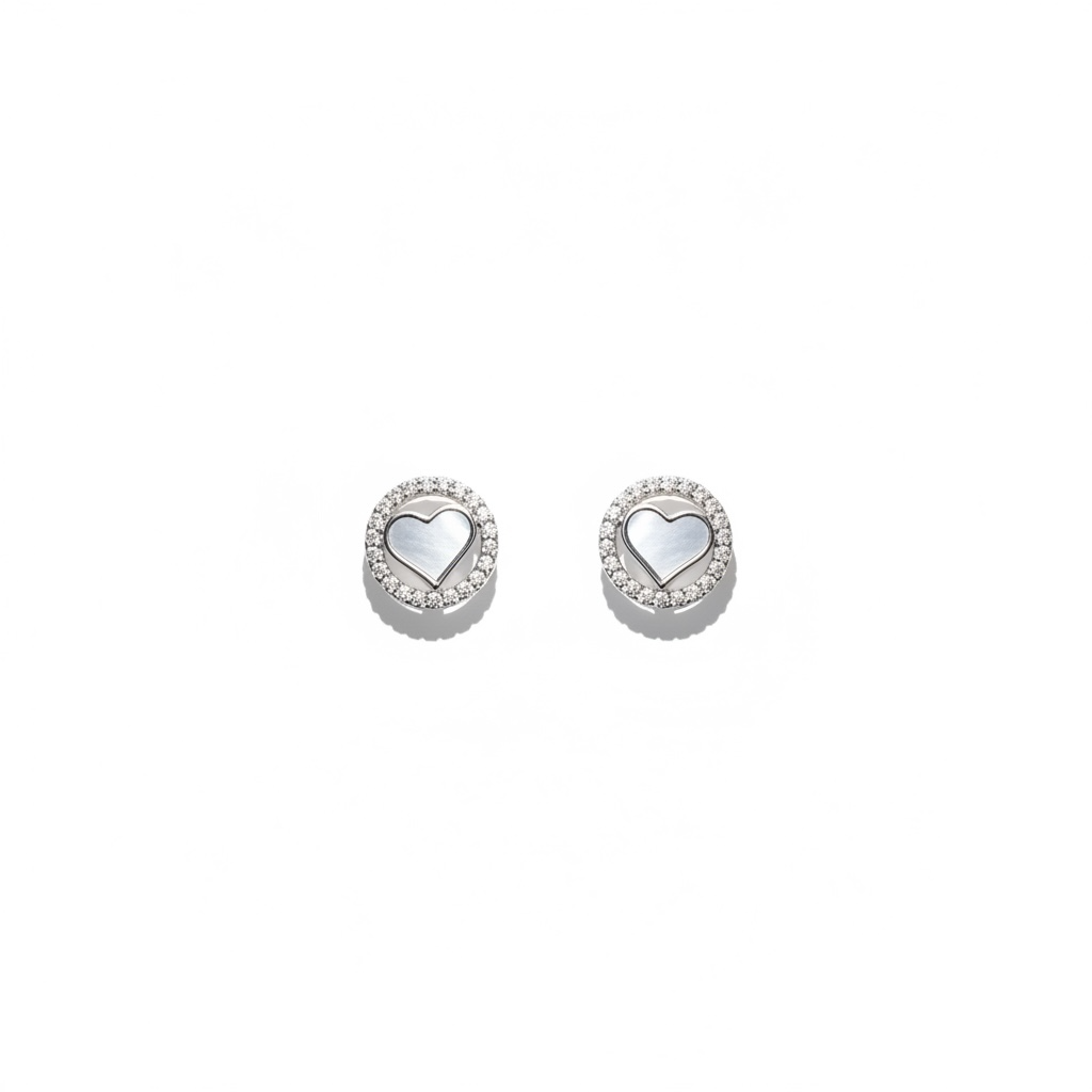 Circle Heart Studs
