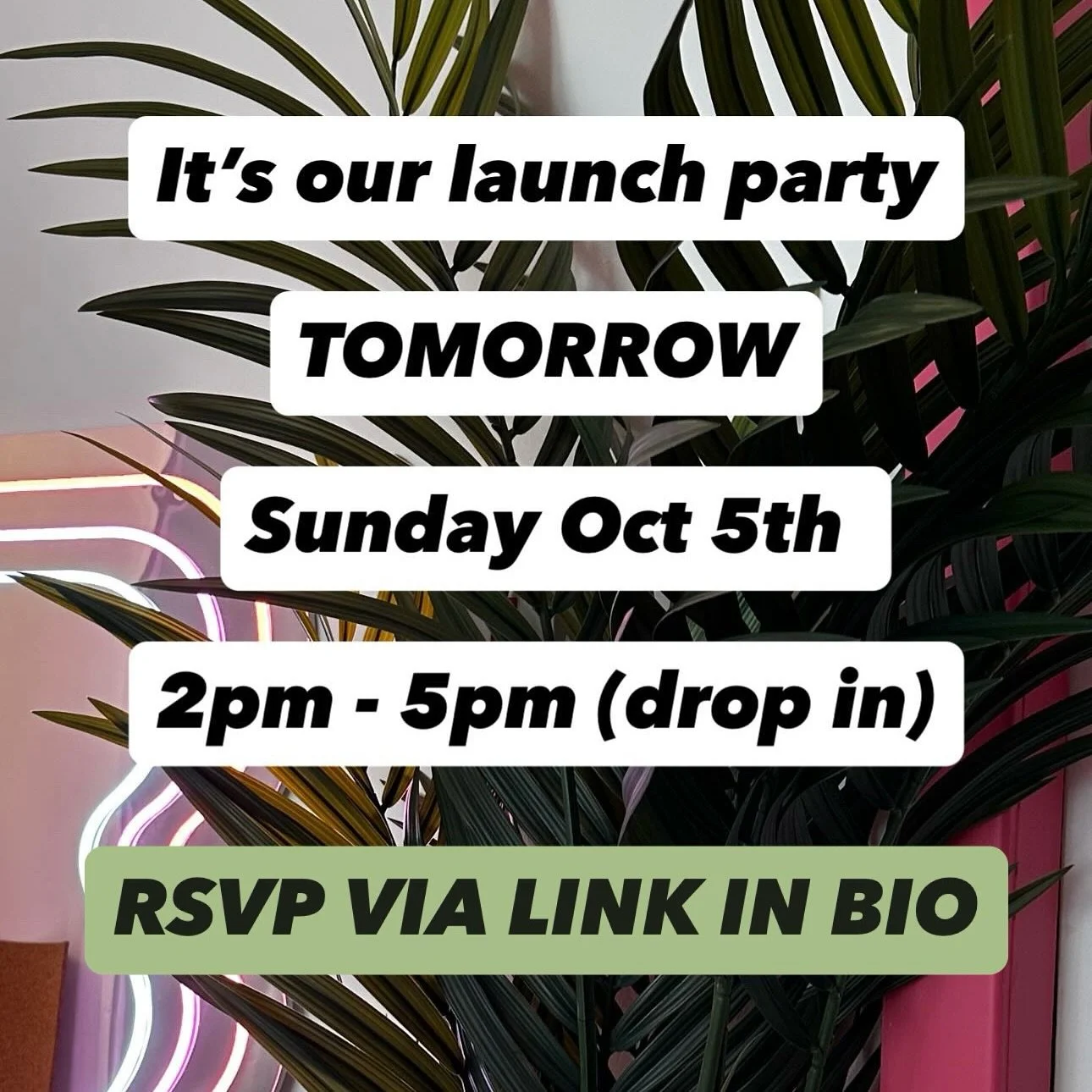 Final reminder that our launch party is tomorrow!! 🎉

We cannot wait to show you the studio space and everything that we have on offer ✨

We will have, music, drinks, snacks and of course treats from @homebakingcheshire 👀

There&rsquo;s also a litt